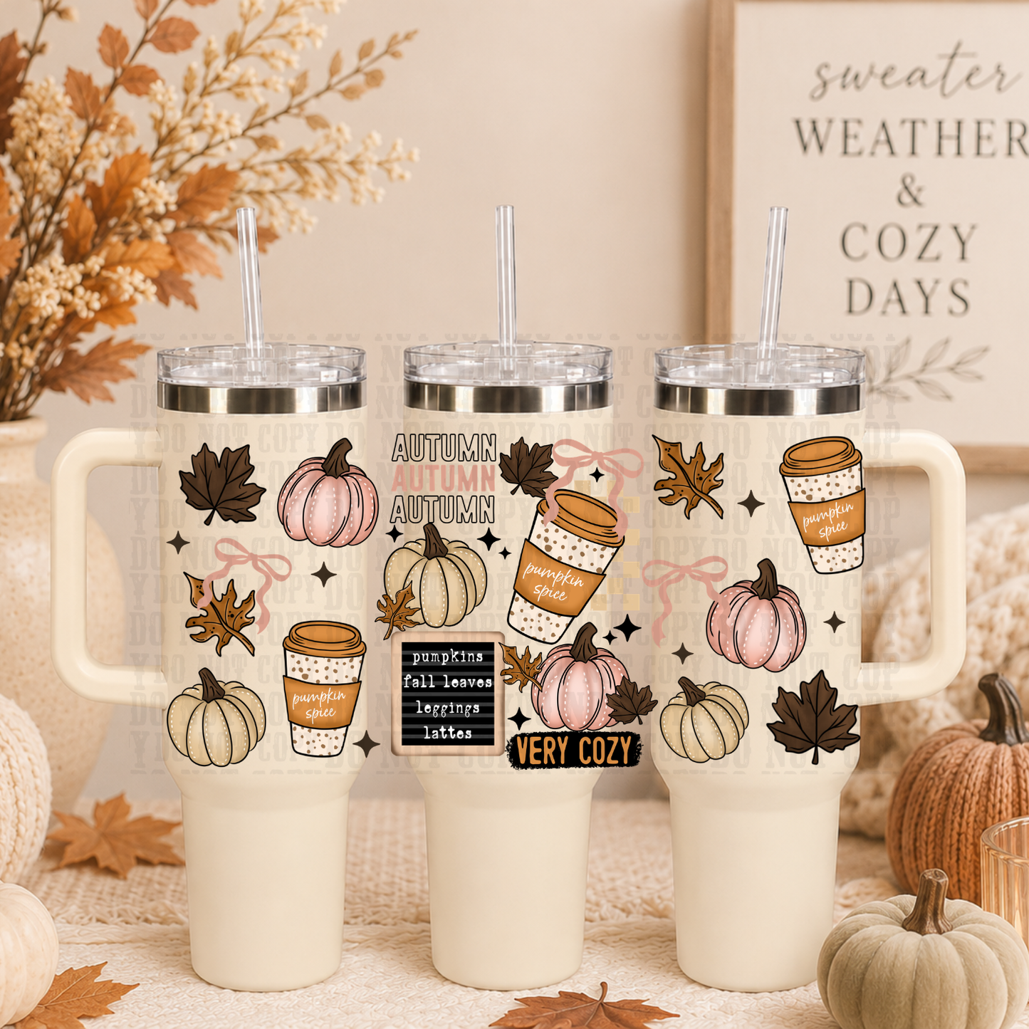 40oz AUTUMN COLLAGE UV DTF CUP WRAP