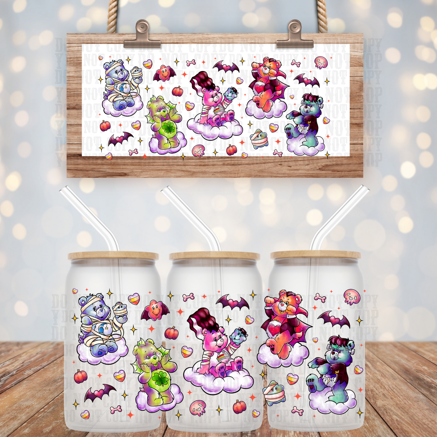 SPOOKY BEARS UV DTF CUP WRAP