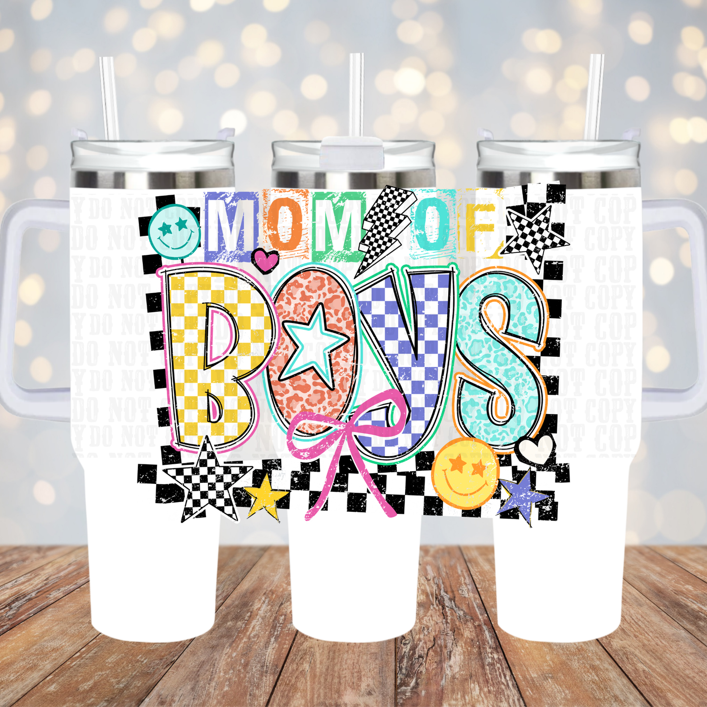 40/50oz COLORFUL MOM OF BOYS UV DTF CUP WRAP