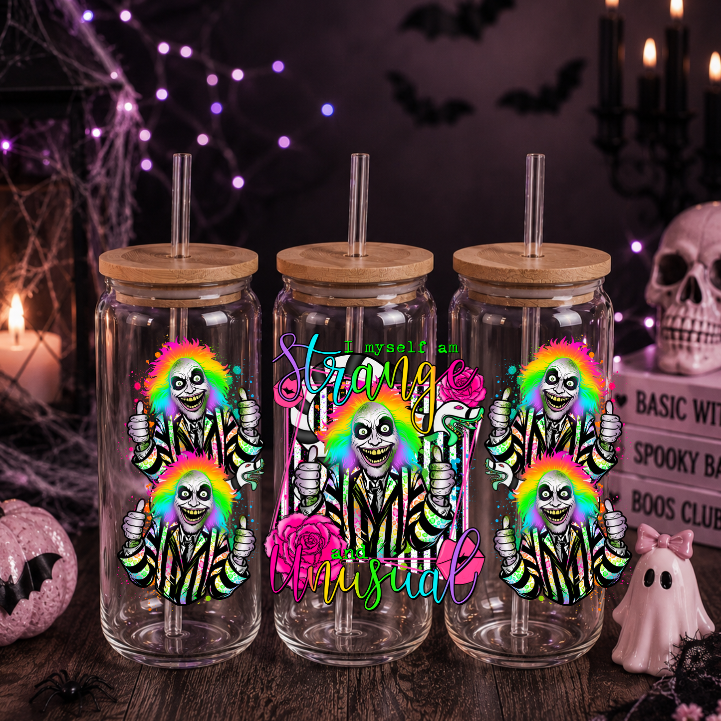 NEON STRANGE UV DTF CUP WRAP