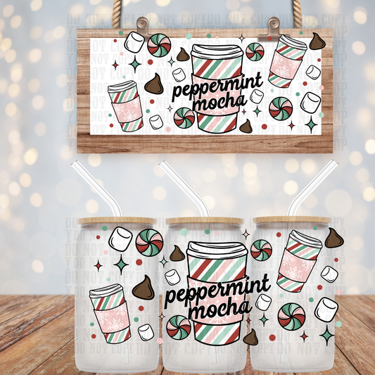 PEPPERMINT MOCHA UV DTF CUP WRAP