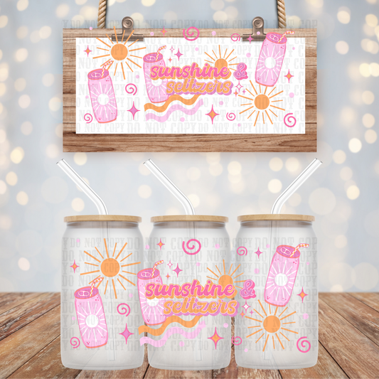 SUNSHINE SELTZERS UV DTF CUP WRAP