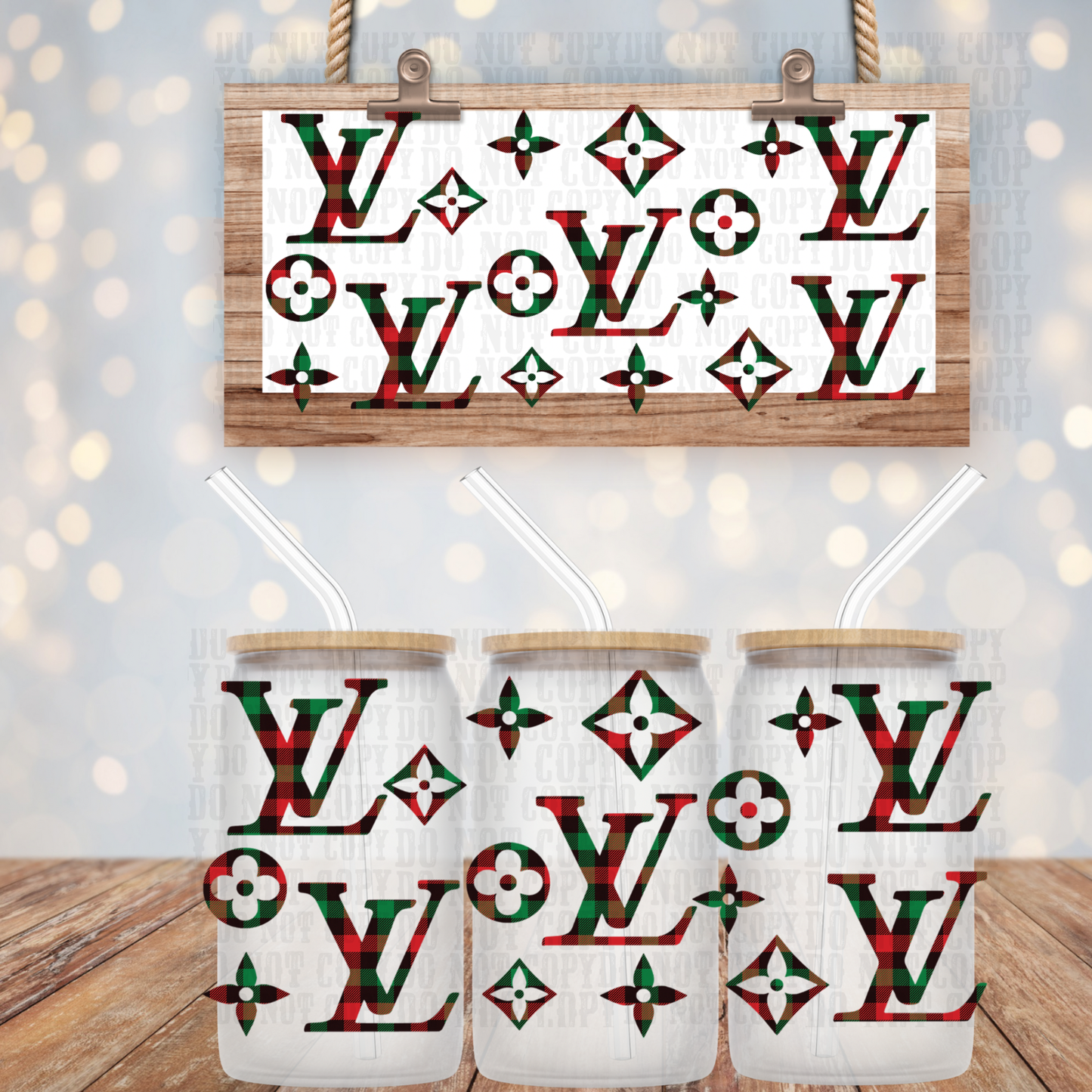 CHRISTMAS LOUIS UV DTF CUP WRAP