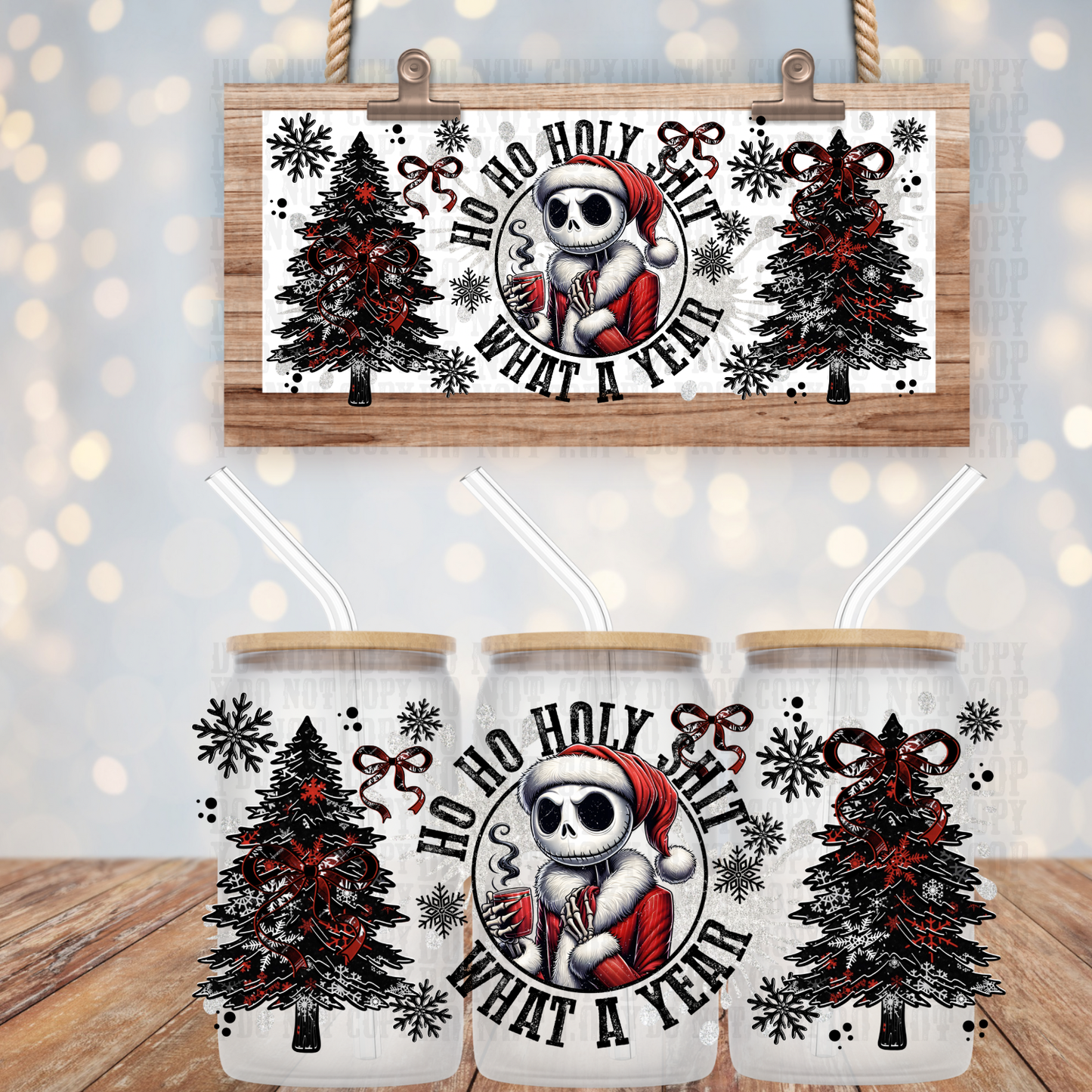 HO HO HOLY SHIT UV DTF CUP WRAP