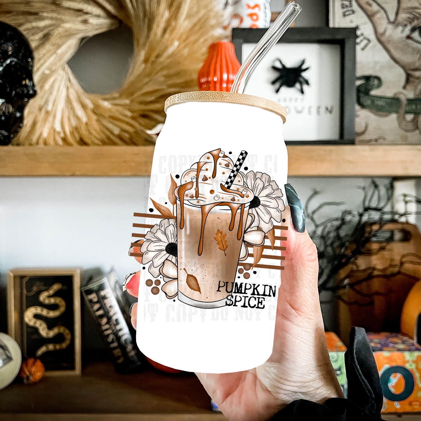 PUMPKIN SPICE UV DTF CUP DECAL