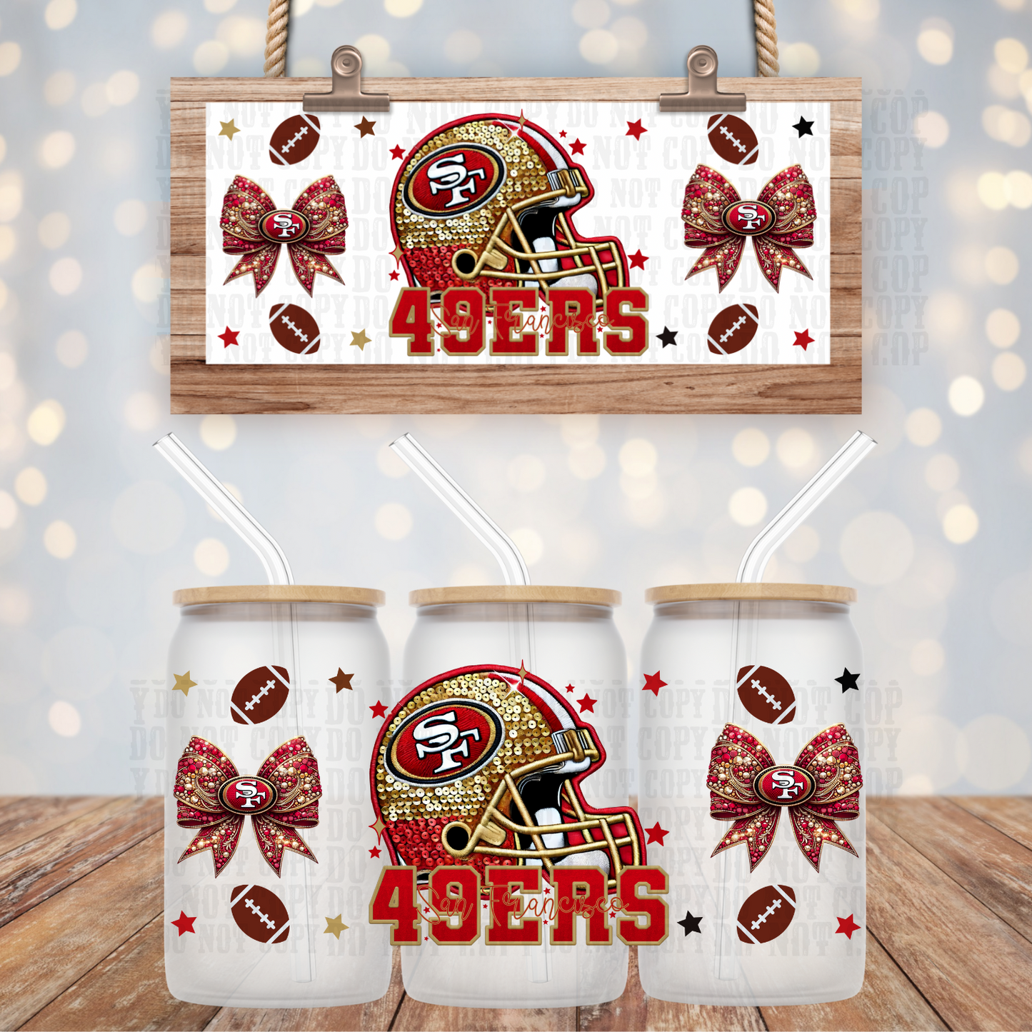 COQUETTE 9'ER FOOTBALL BUNDLE UV DTF CUP WRAP