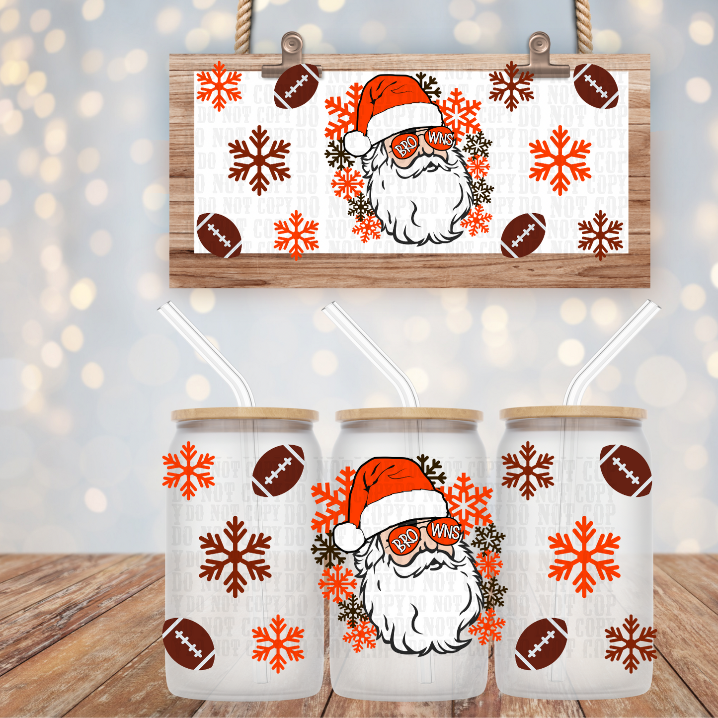 SANTA FOOTBALL TEAMS BUNDLE UV DTF CUP WRAP-SHOP EXCLUSIVE