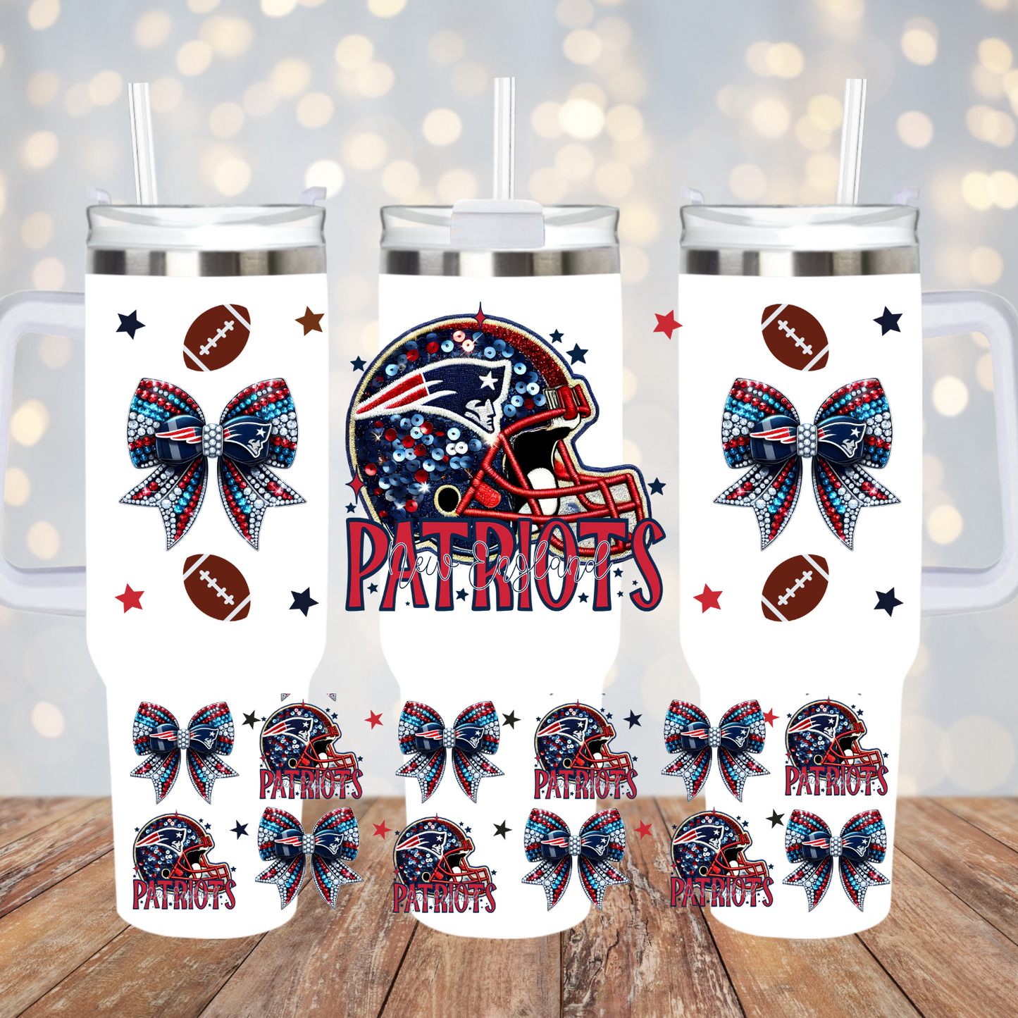 40oz COQUETTE HELMUT FOOTBALL BUNDLE UV DTF CUP WRAP