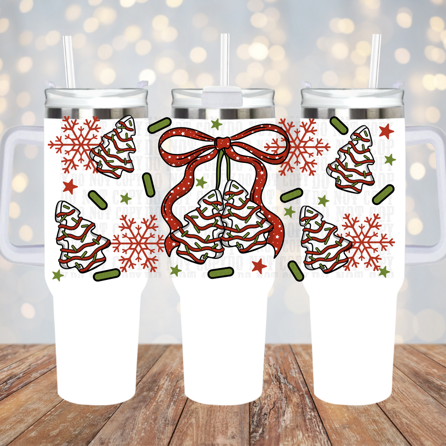 40oz SWEET TREE CHERRY COQUETTE UV DTF CUP WRAP