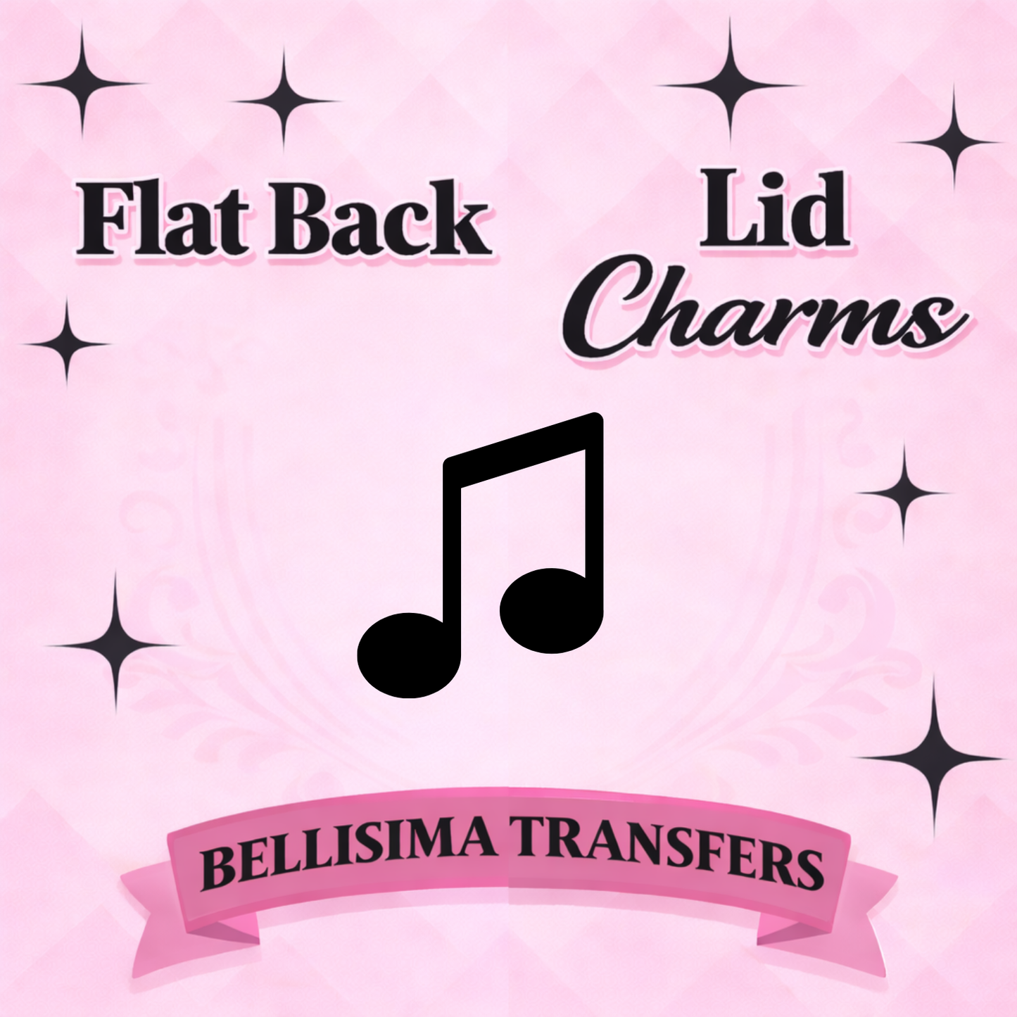 MUSIC NOTE Flat Back Lid Charms