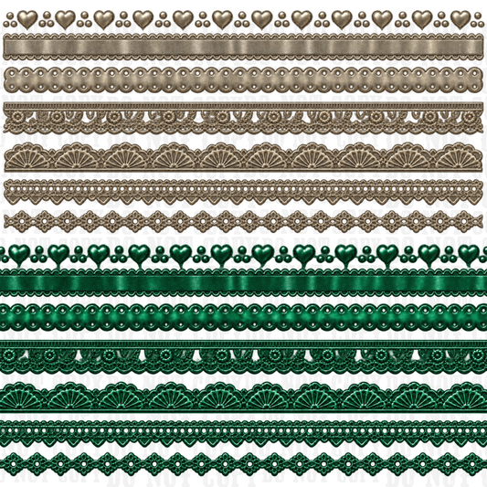 VICTORIAN LACE BORDERS UV DTF ELEMENT SHEET