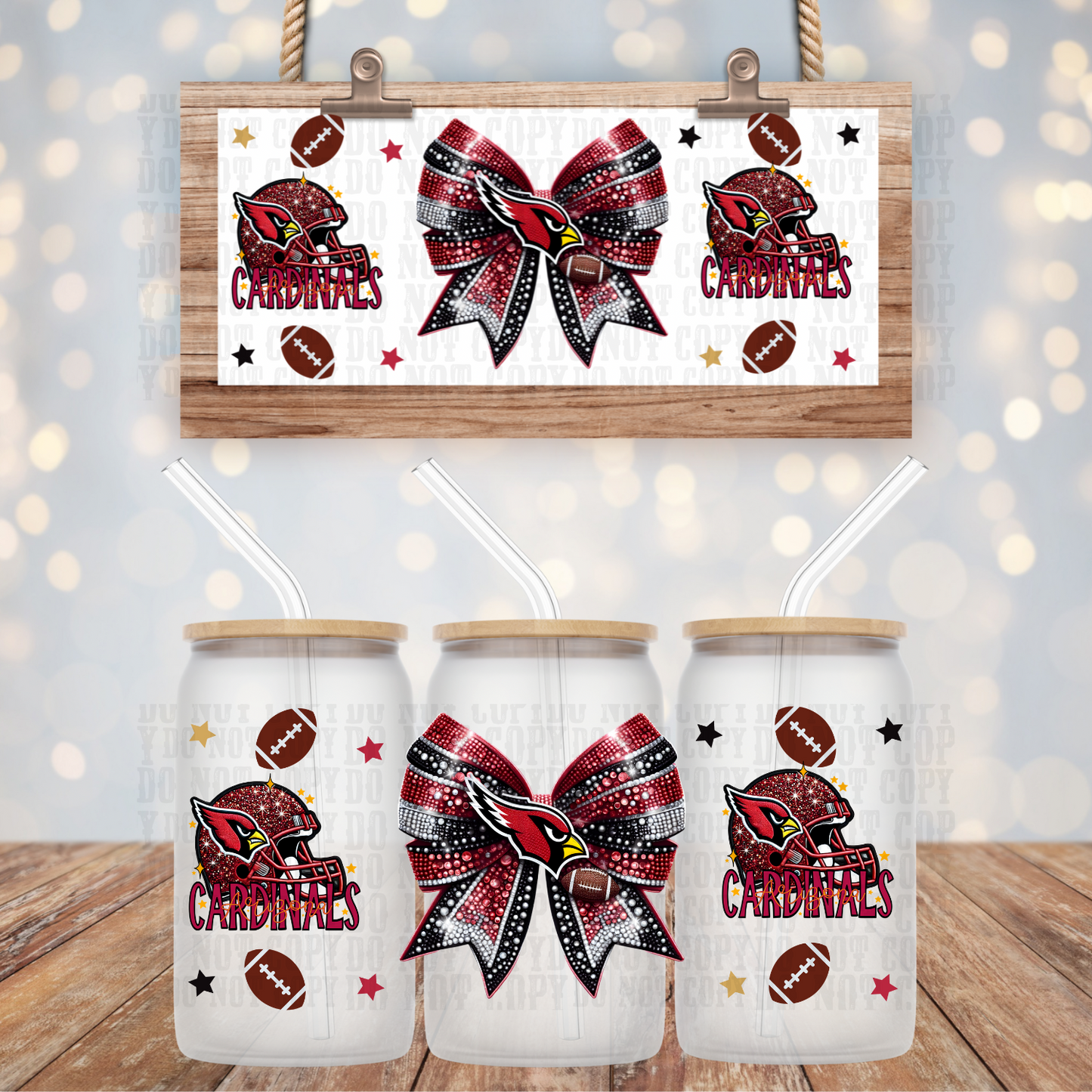 COQUETTE AZ FOOTBALL BUNDLE UV DTF CUP WRAP