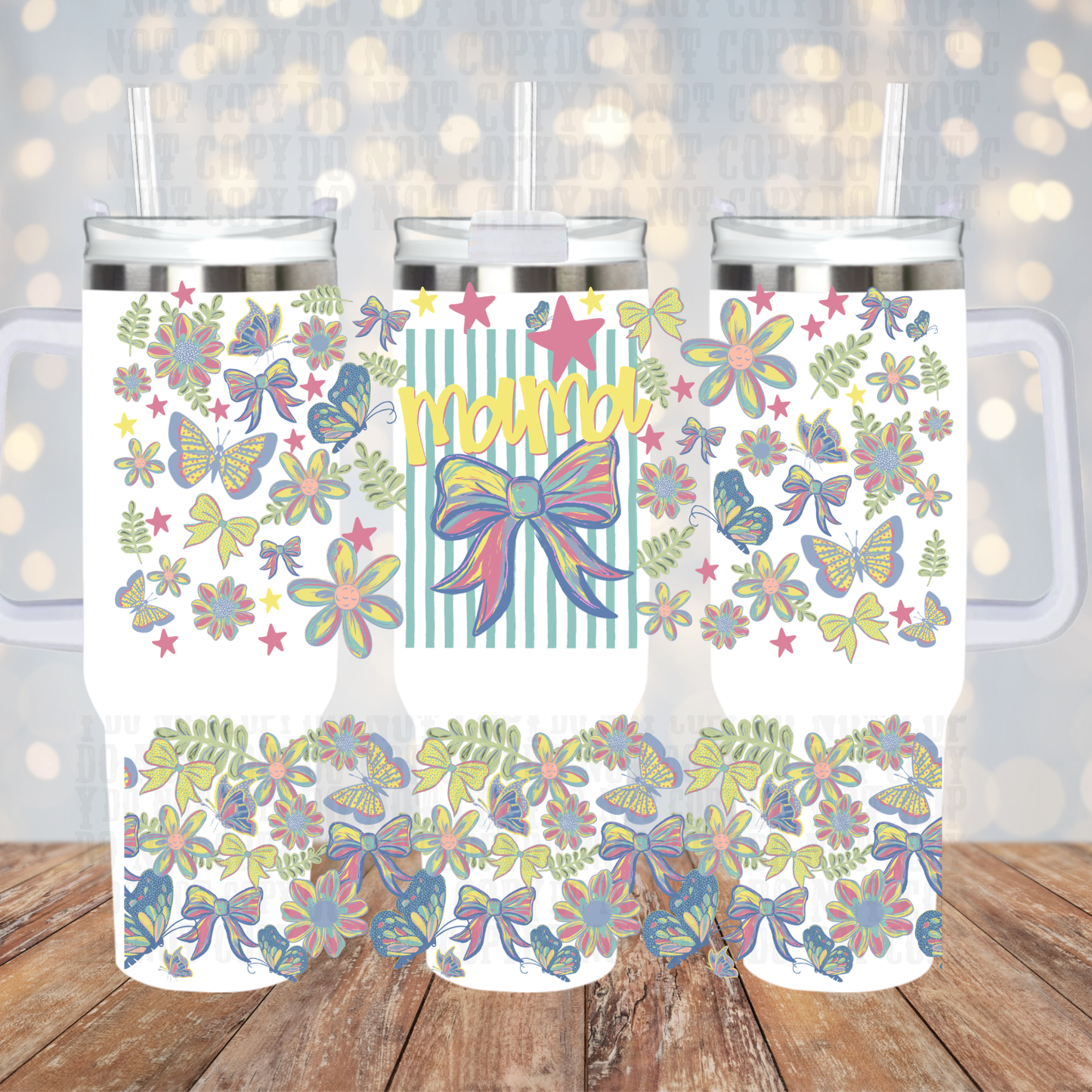 40oz BUTTERFLY MAMA UV DTF CUP WRAP