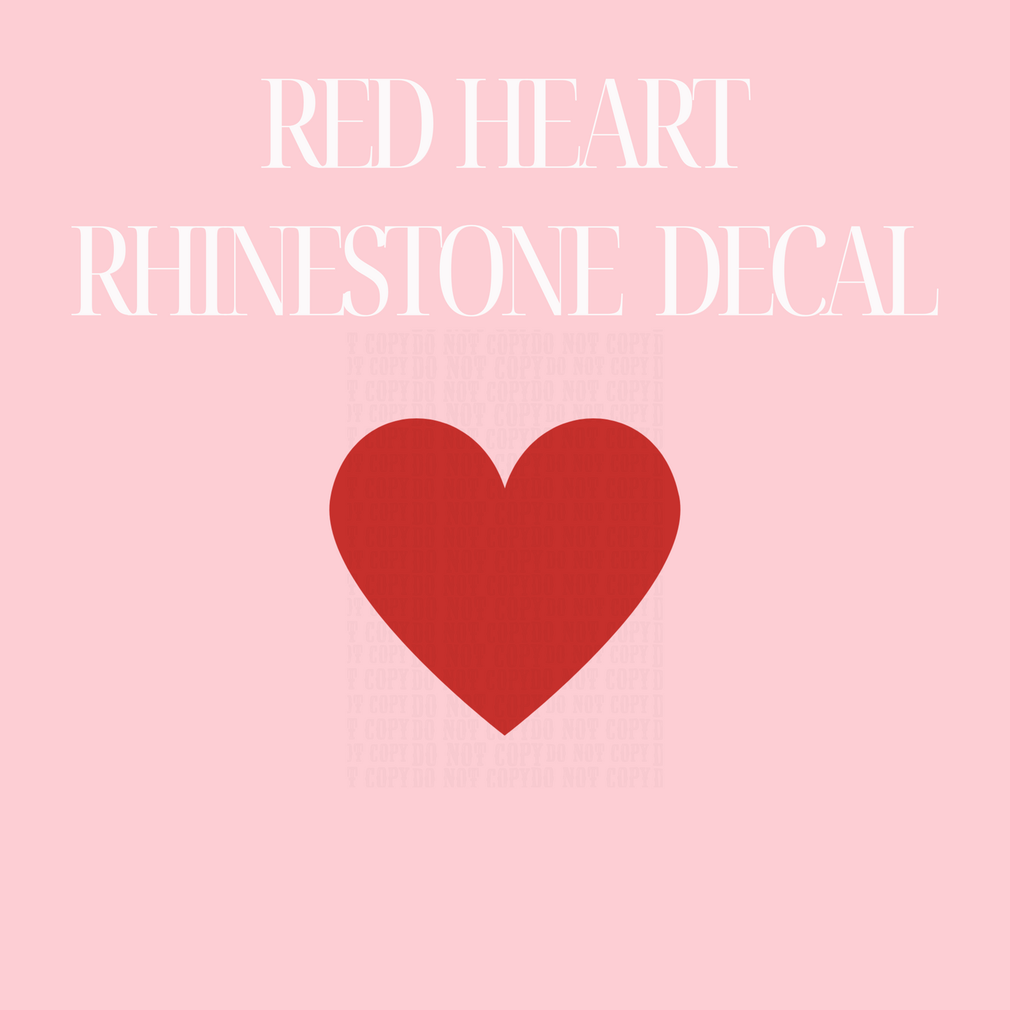 RED HEART RHINESTONE LID DECAL