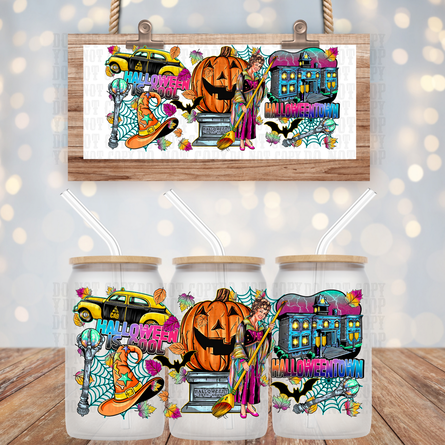 HALLOWEEN TOWN UV DTF CUP WRAP
