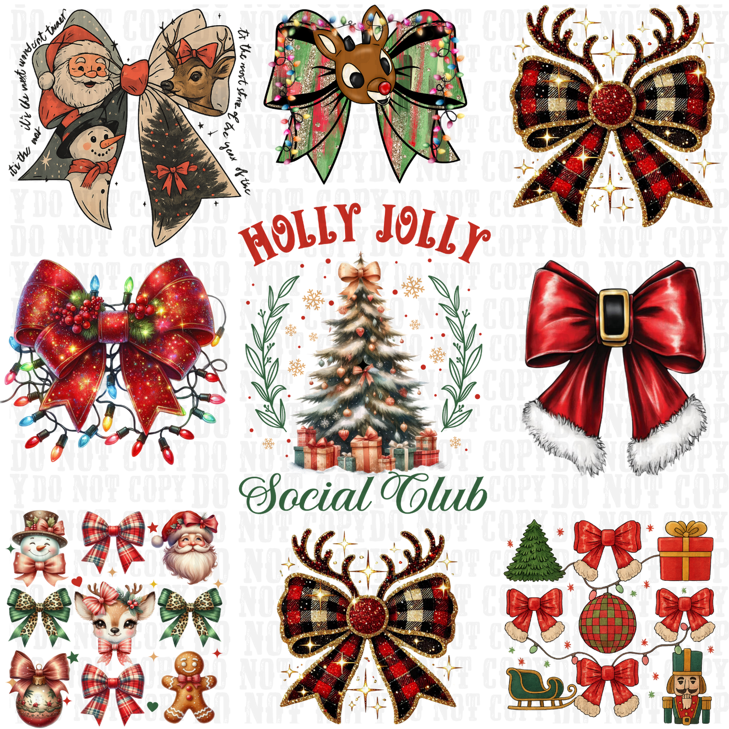 VINTAGE CHRISTMAS UV DTF ELEMENT SHEET -SHOP EXCLUSIVE