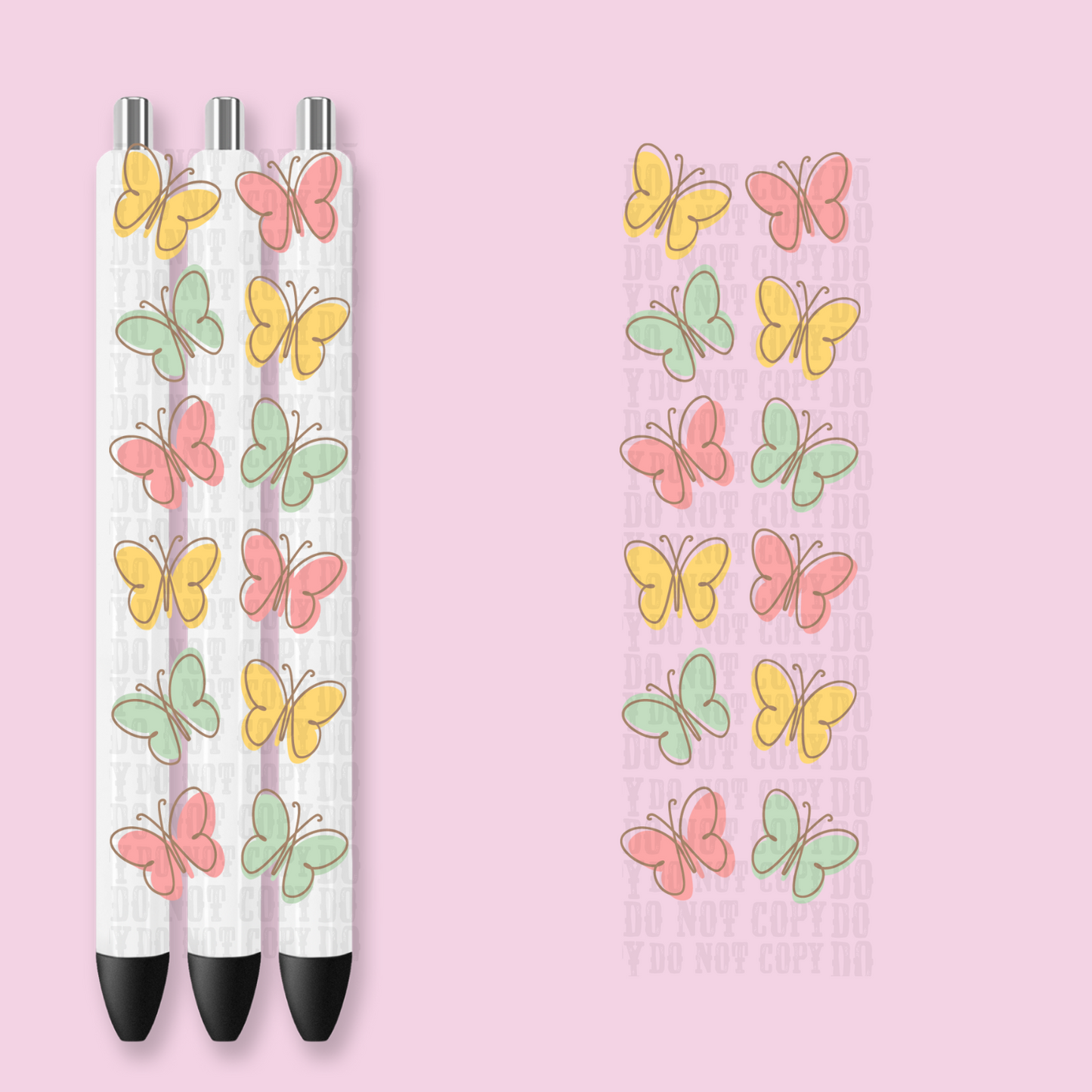 VIBRANT BUTTERFLIES UV DTF Pen Wrap