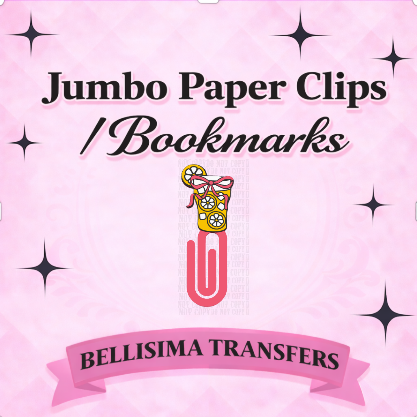 LEMONADE Jumbo Paperclip Bookmark | Cute Checkered Planner Clip