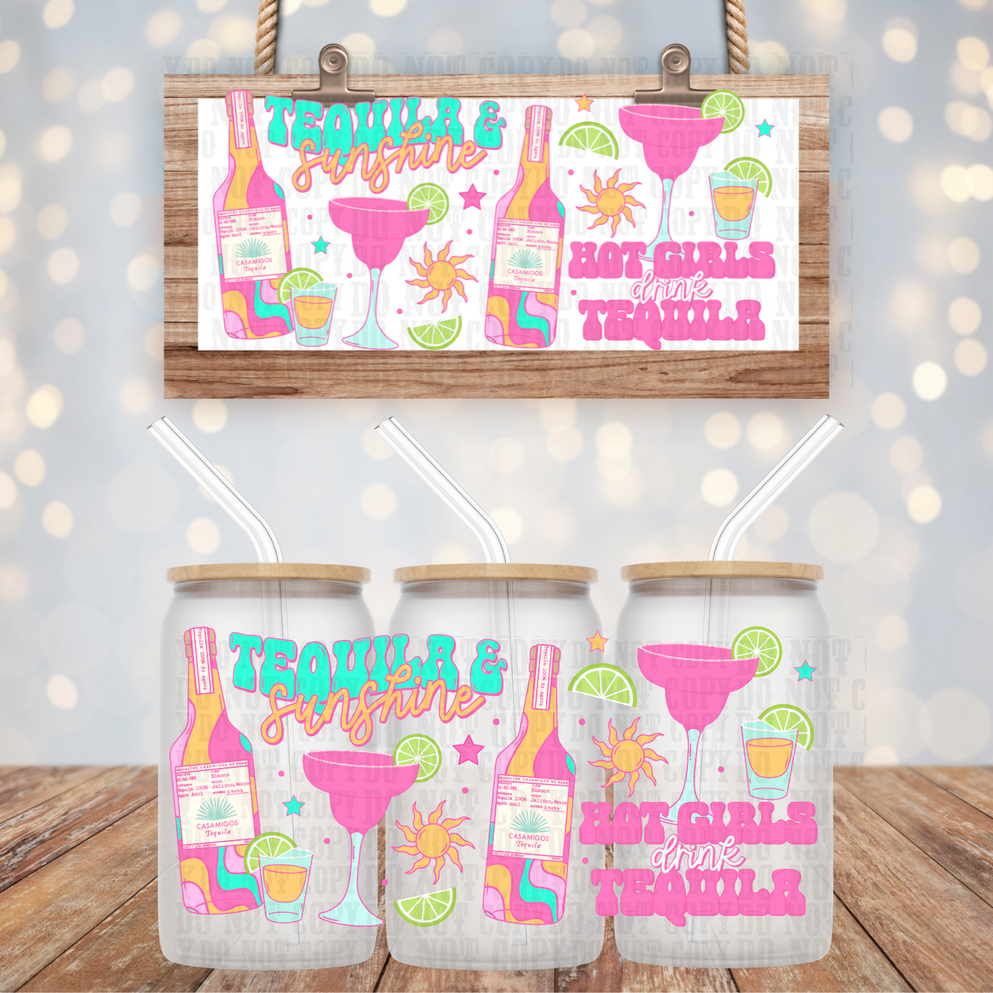 HOT GIRSL DRINK TEQUILA UV DTF CUP WRAP