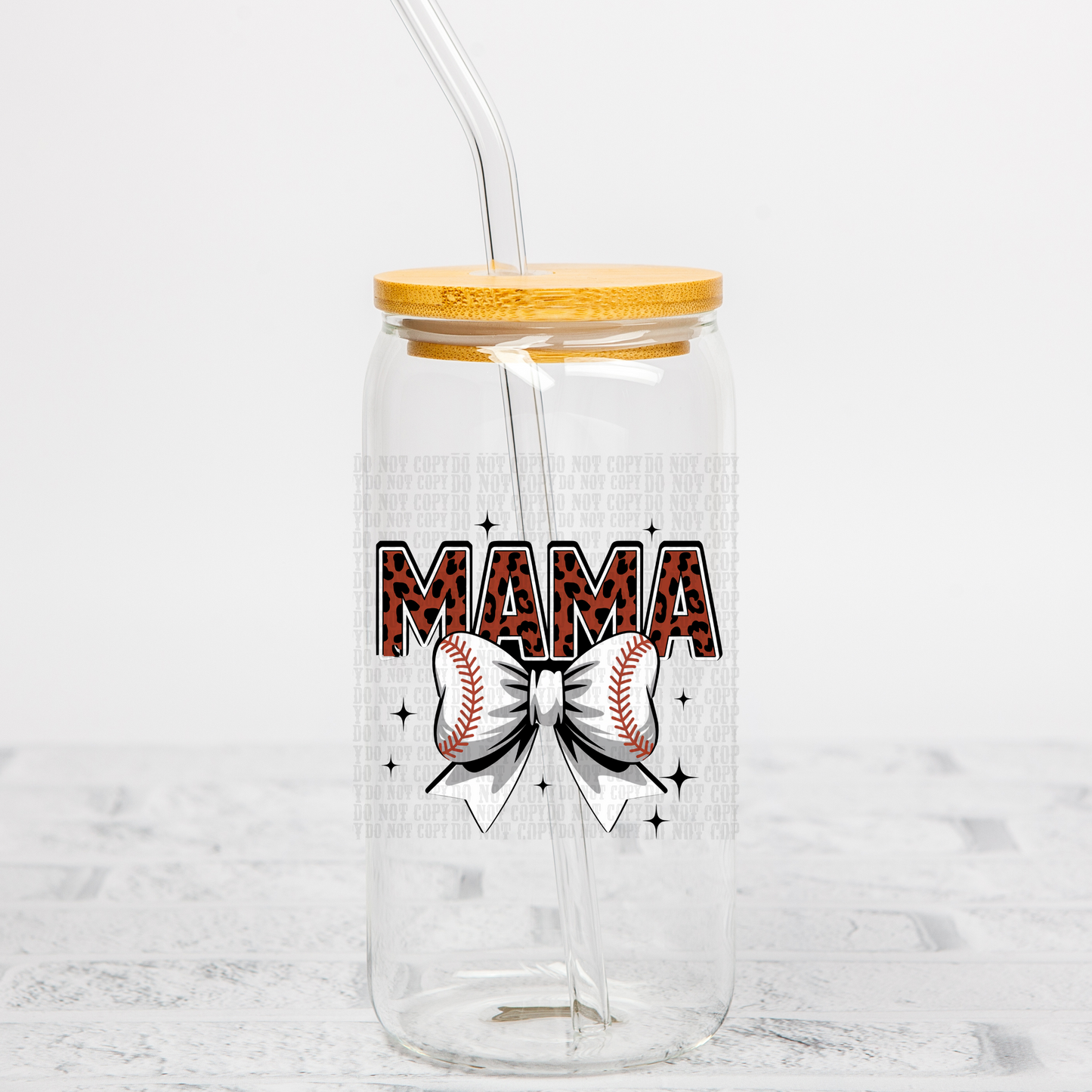 BASEBALL BOW MAMA UV DTF DECAL