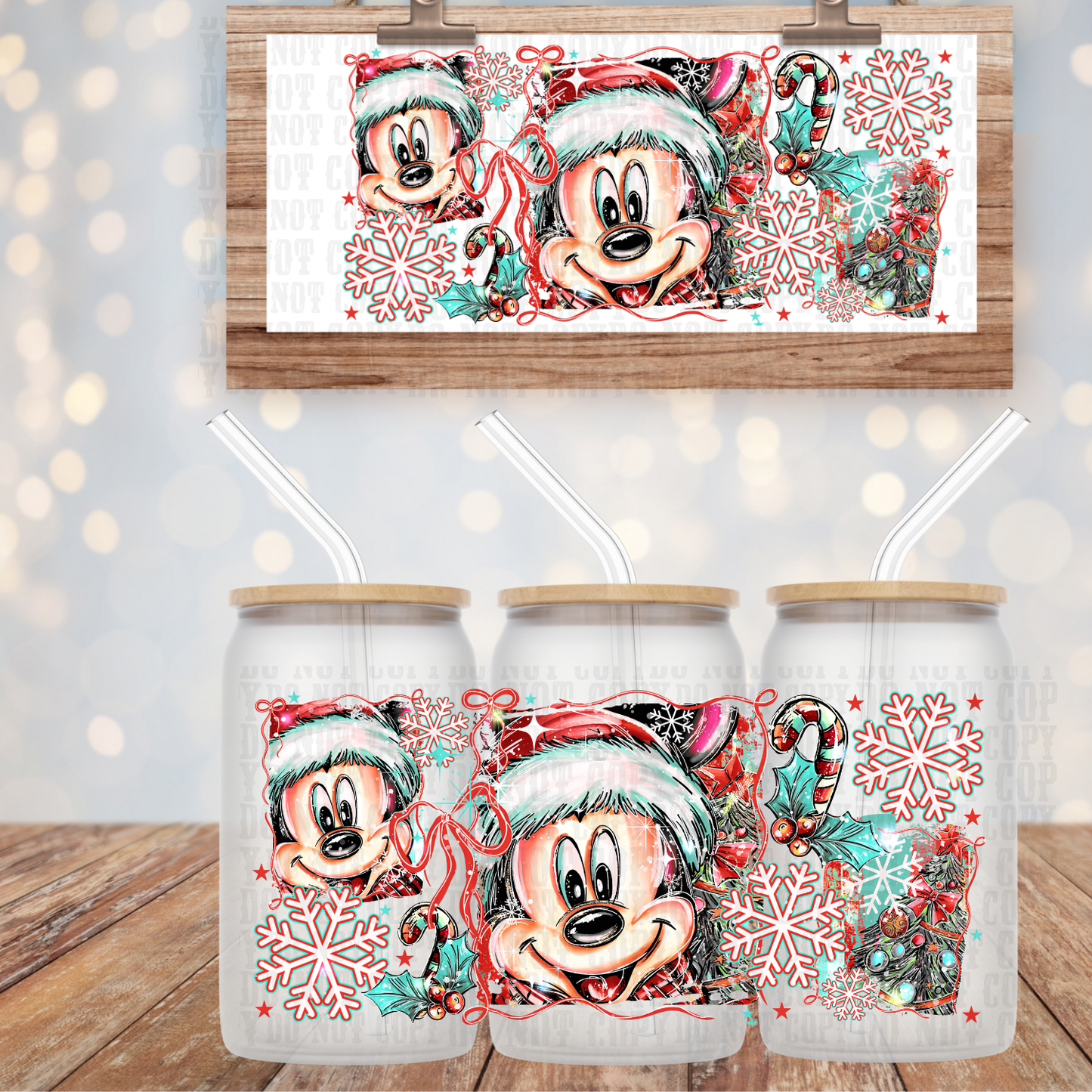 RED MOUSE SELFIE UV DTF CUP WRAP