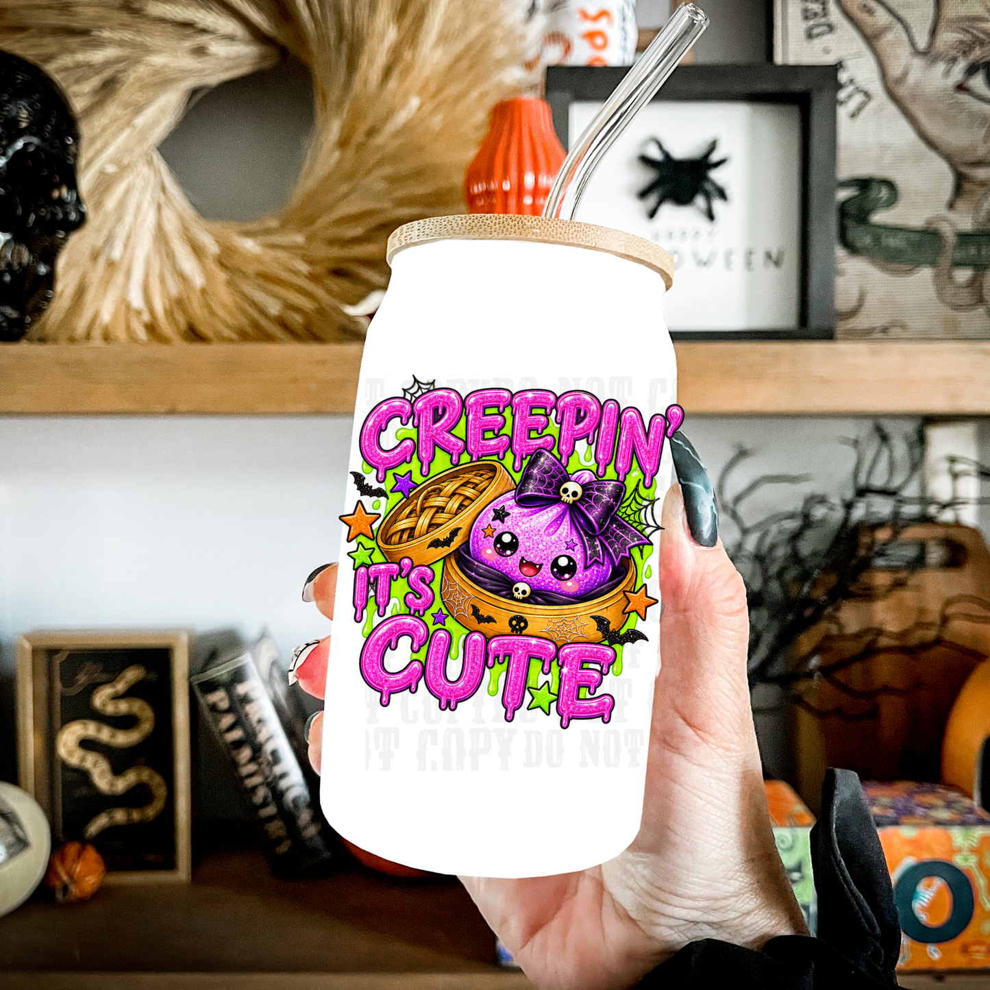 CREEPY DUMPLING UV DTF CUP DECAL
