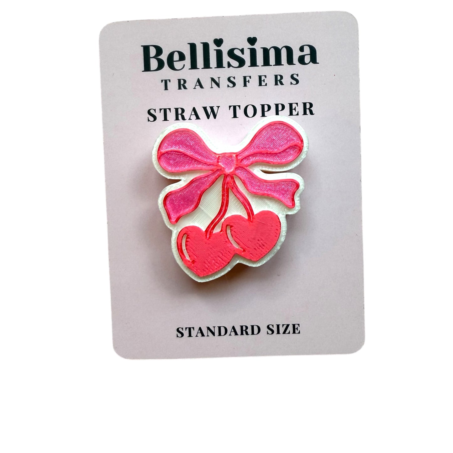 3D COQUETTE CHERRIES Straw Topper- STANDARD SIZE and STANLEY SIZE