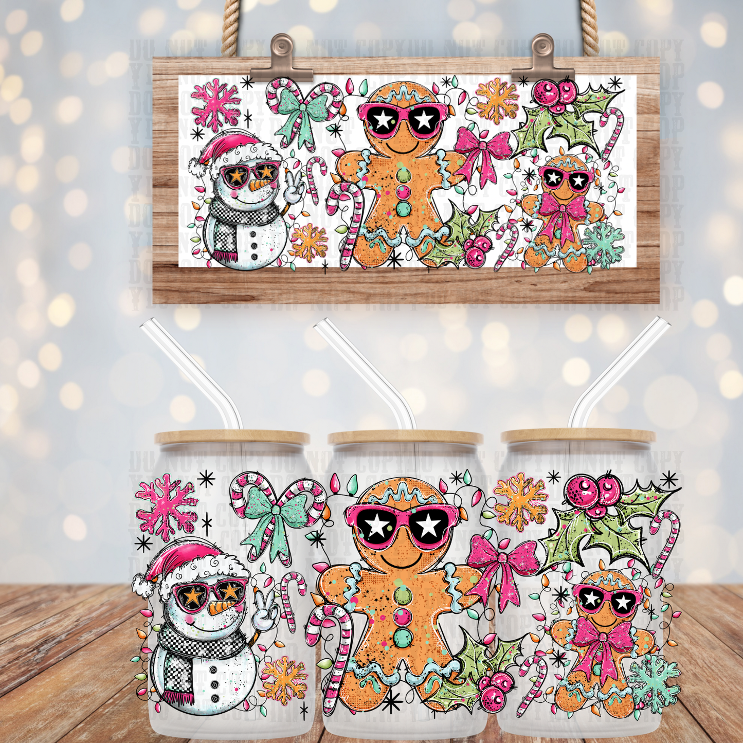 SELFIE GINGY UV DTF CUP WRAP