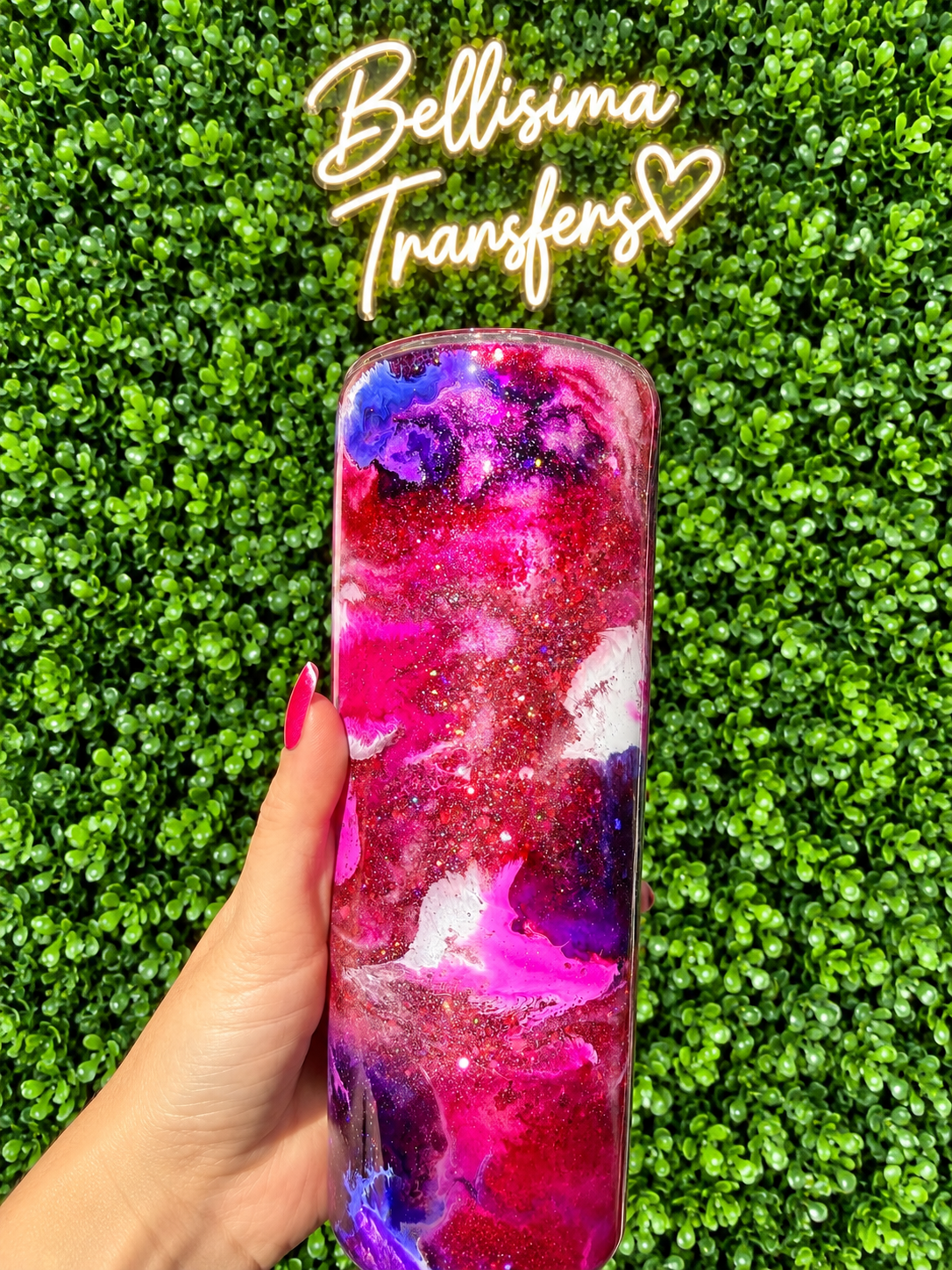 ✨ 24oz Epoxy Swirl Glitter Tumbler- Zaddy Glitter