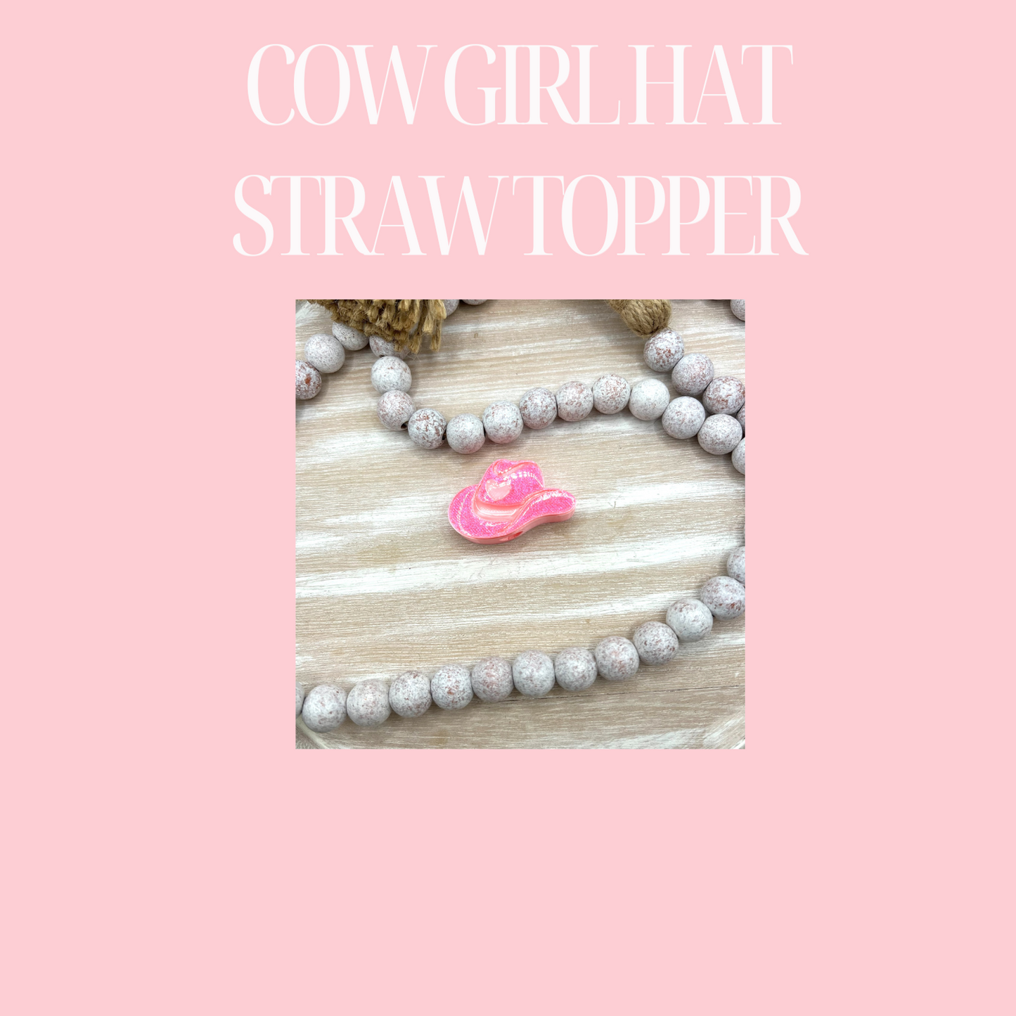 3D Pink Cow Girl Hat Straw Topper