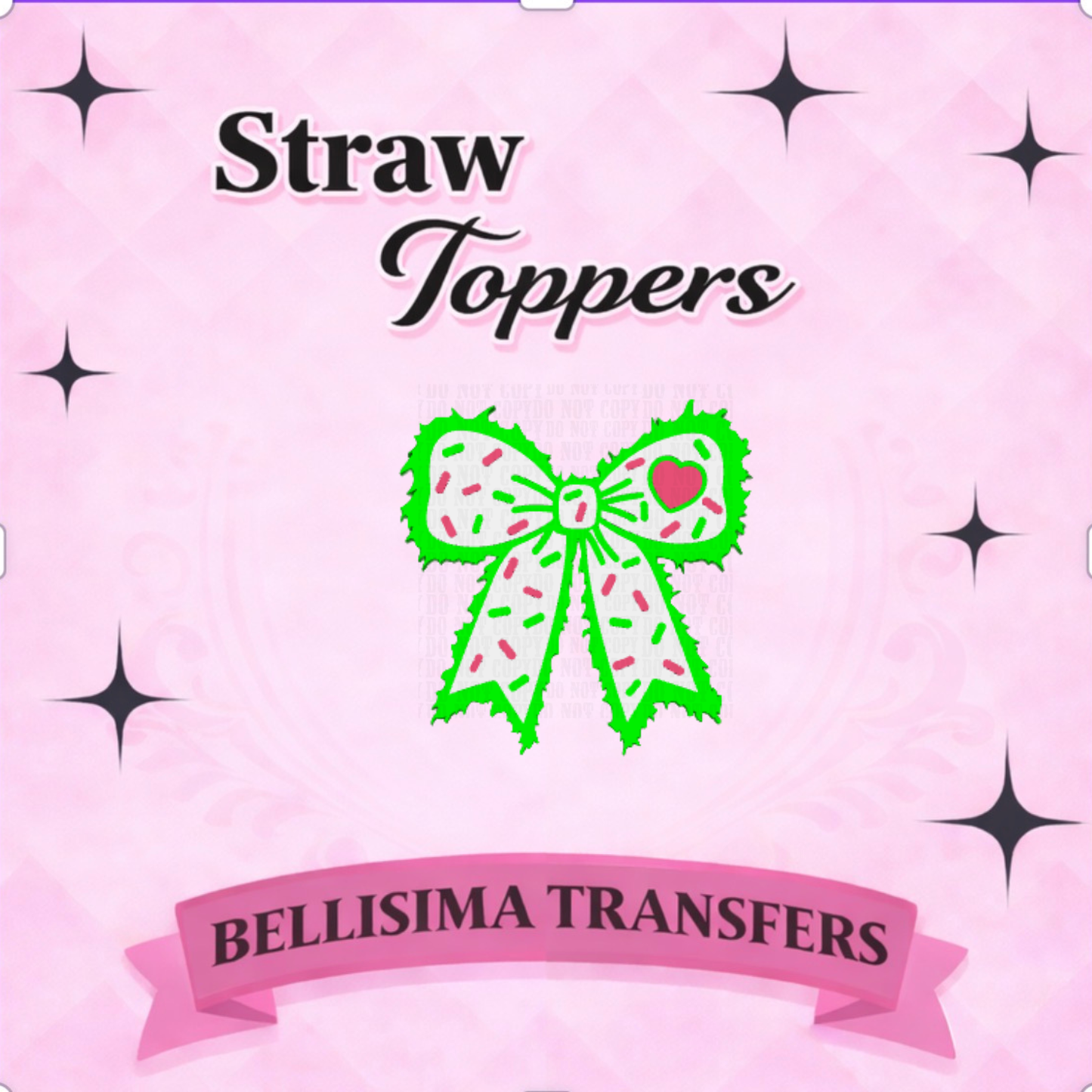 GRUMPY BOW STRAW TOPPER STANDARD SIZE OR STANLEY