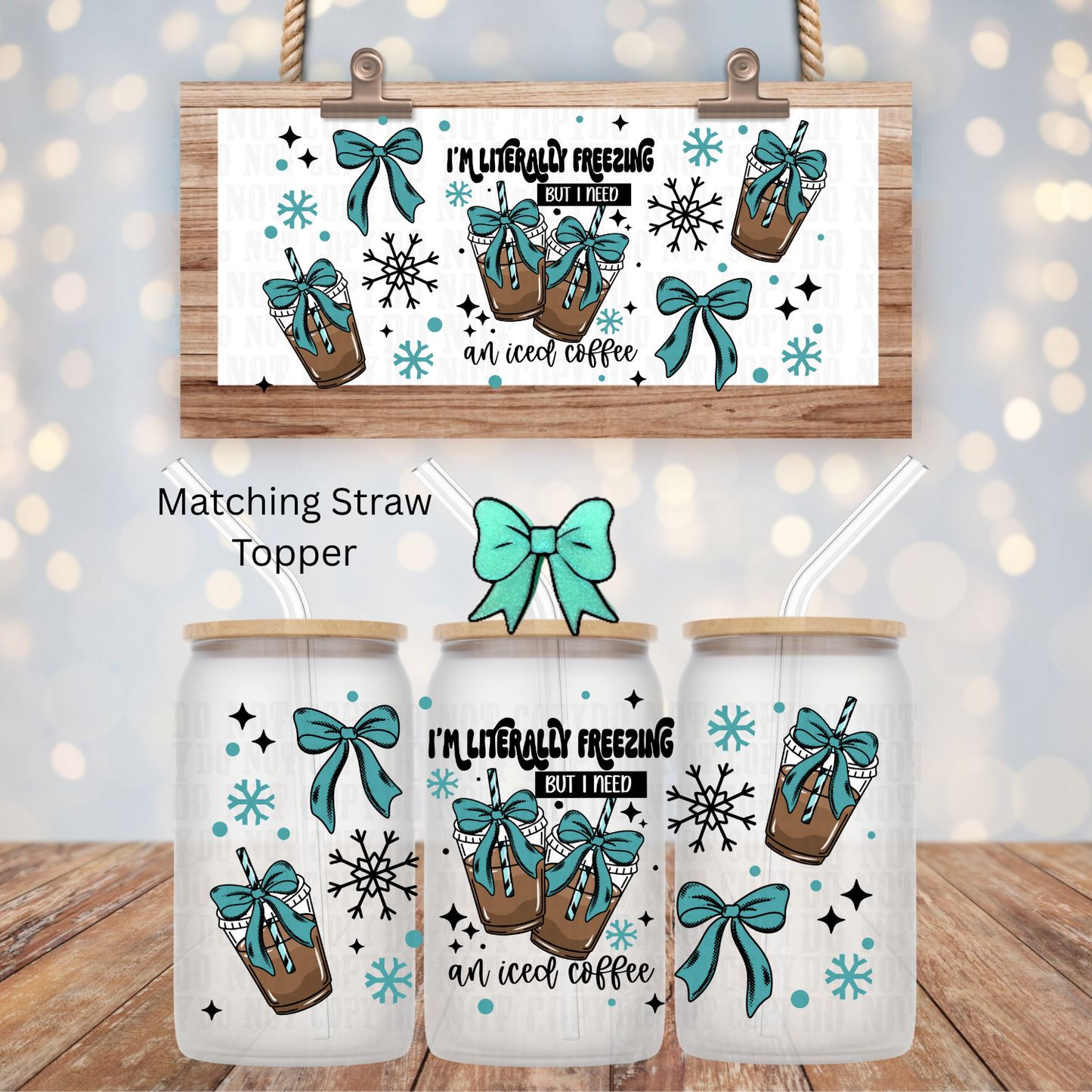 WINTER FREEZING COFFEE UV DTF CUP WRAP