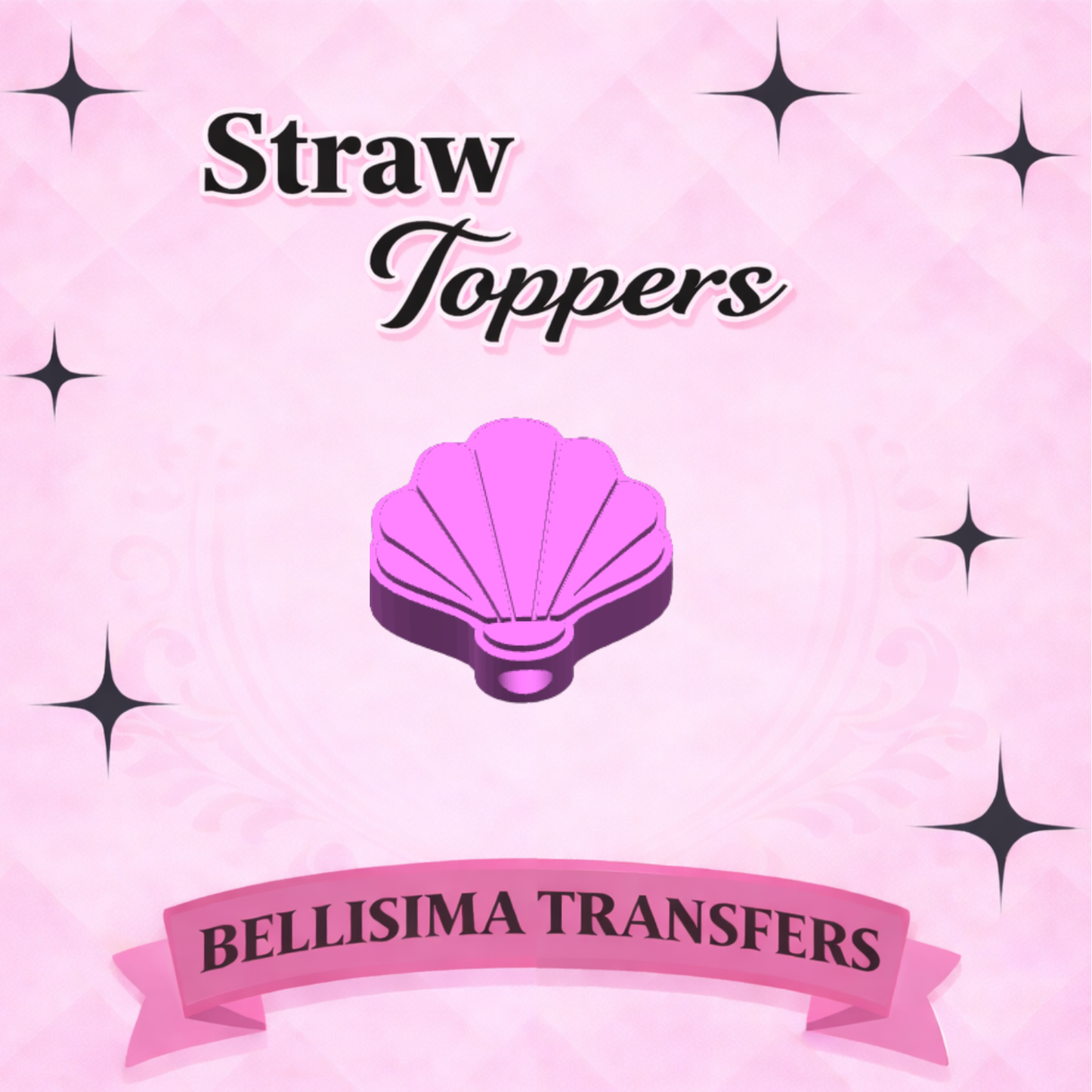 SEA SHELL Straw Topper – 3D Printed Tumbler Accessory | Standard or Stanley
