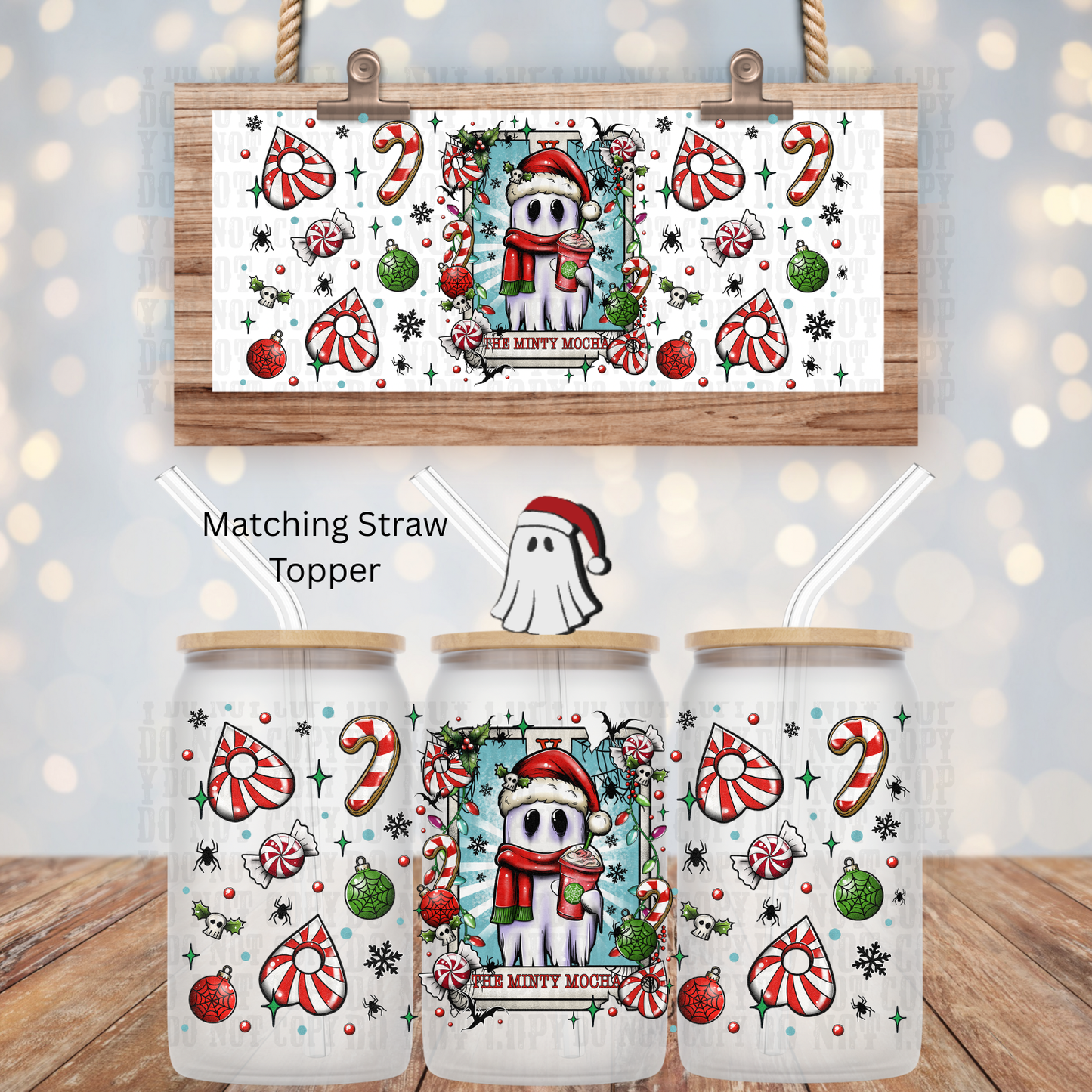 MINTY MOCHA UV DTF CUP WRAP