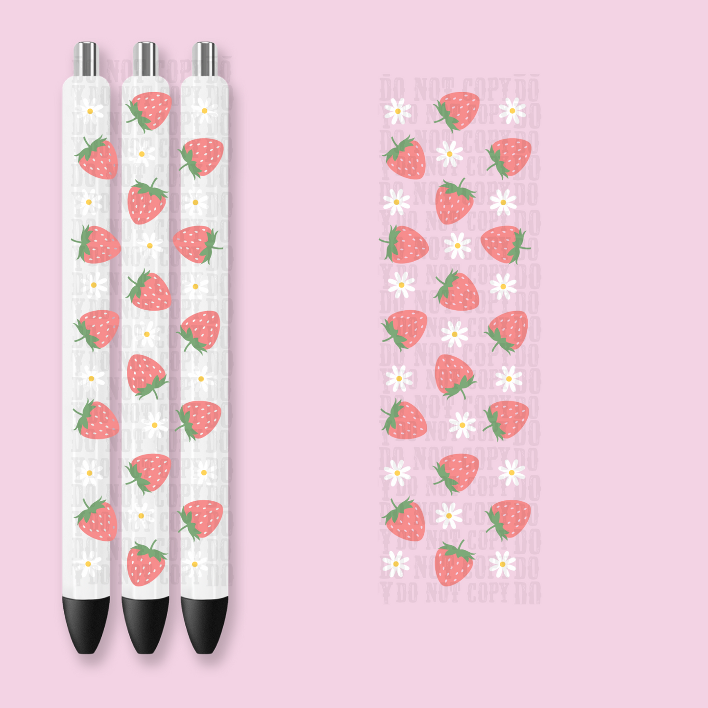 STRAWBERRY DAISY UV DTF Pen Wrap