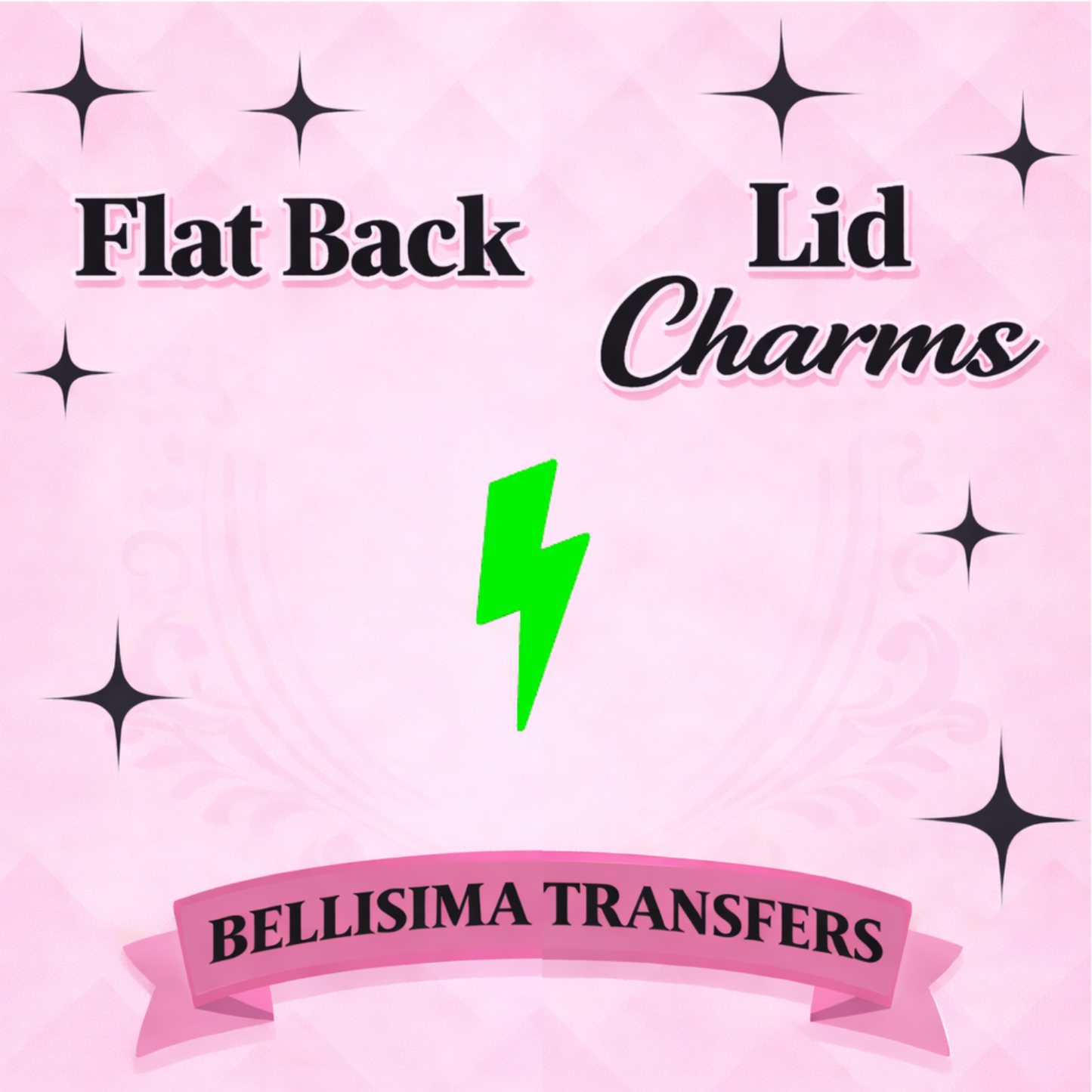 NEON GREEN BOLT FLAT BACK CHARM