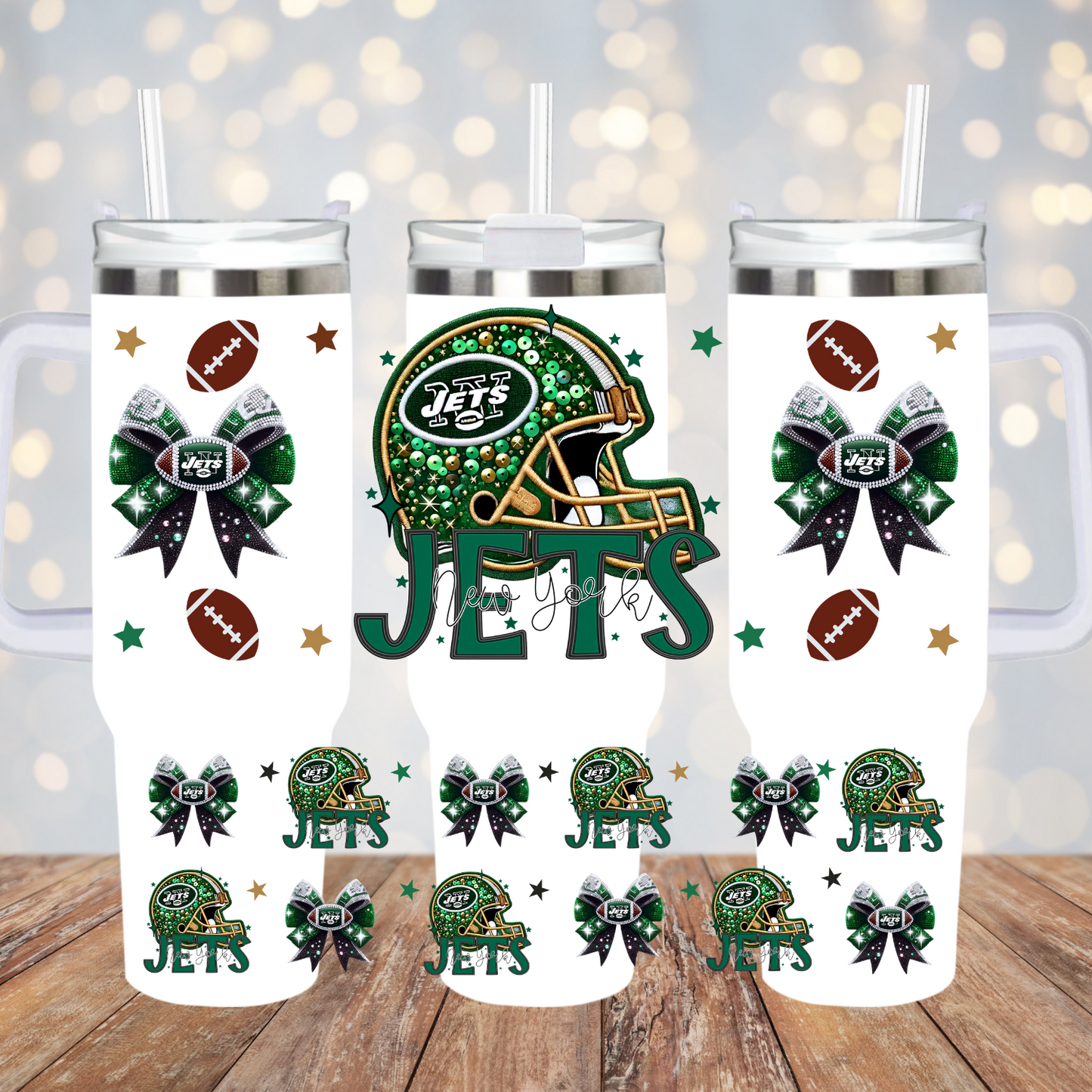 40oz COQUETTE HELMUT FOOTBALL BUNDLE UV DTF CUP WRAP