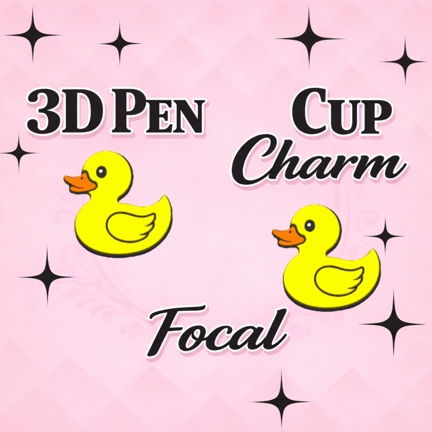 RUBBER DUCKY Focal for Pen & Cup Charms -Interchangeable Decorative Pen Toppers
