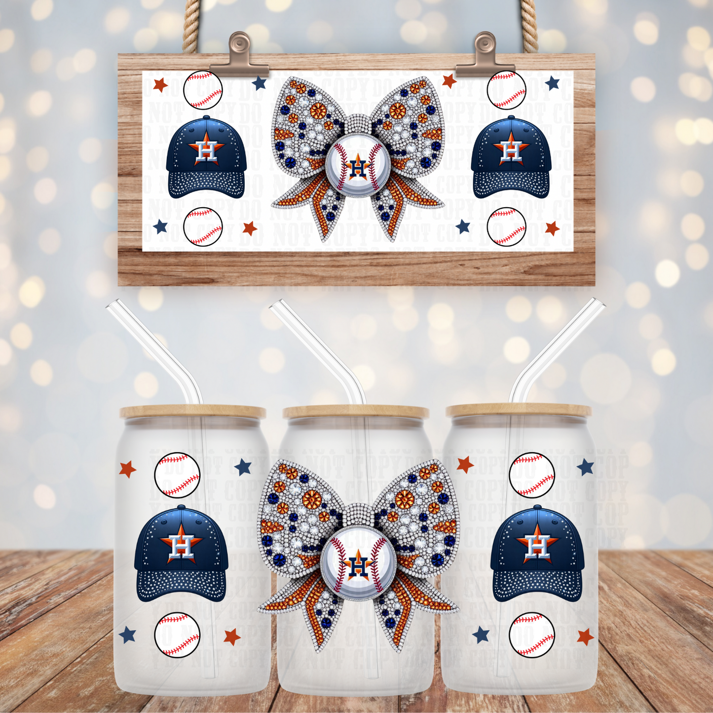 COQUETTE H-TOWN BOW UV DTF CUP WRAP -SHOP EXCLUSIVE BY LILLY C.