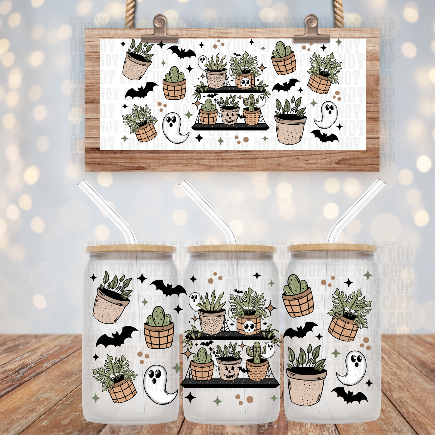 SPOOKY PLANT SHELFUV DTF CUP WRAP