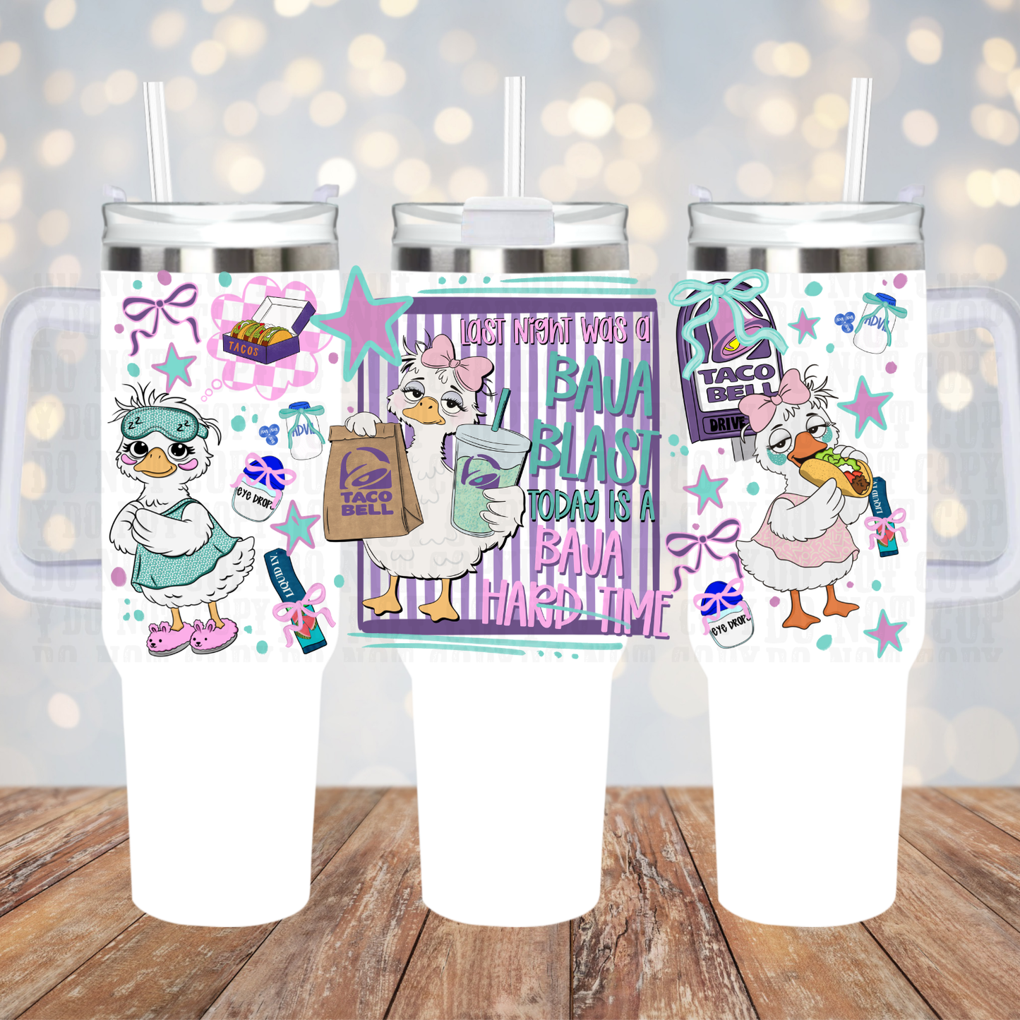 40oz Taco Bell Hangover UV DTF Cup Wrap -SHOP EXCLUSIVE