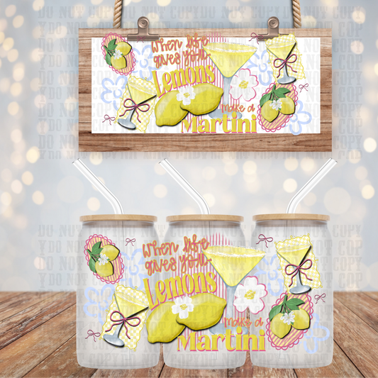LEMON MARTINI UV DTF CUP WRAP
