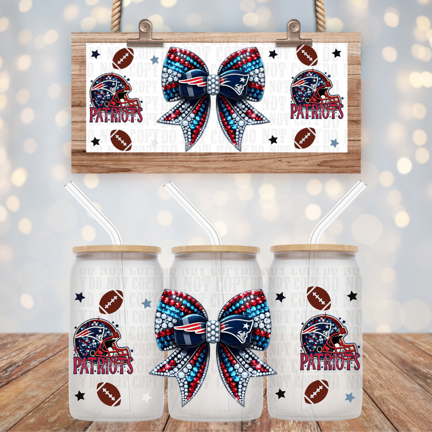 COQUETTE PATS FOOTBALL BUNDLE UV DTF CUP WRAP