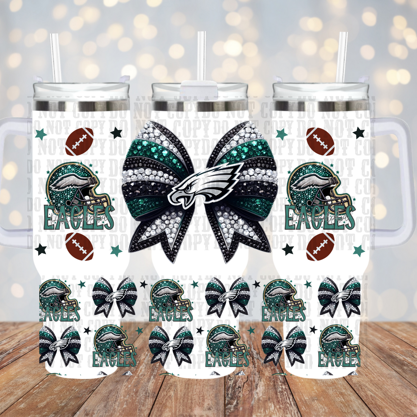 40oz COQUETTE BOW GREEN UV DTF CUP WRAP - SHOP EXCLUSIVE BY LILLY C.