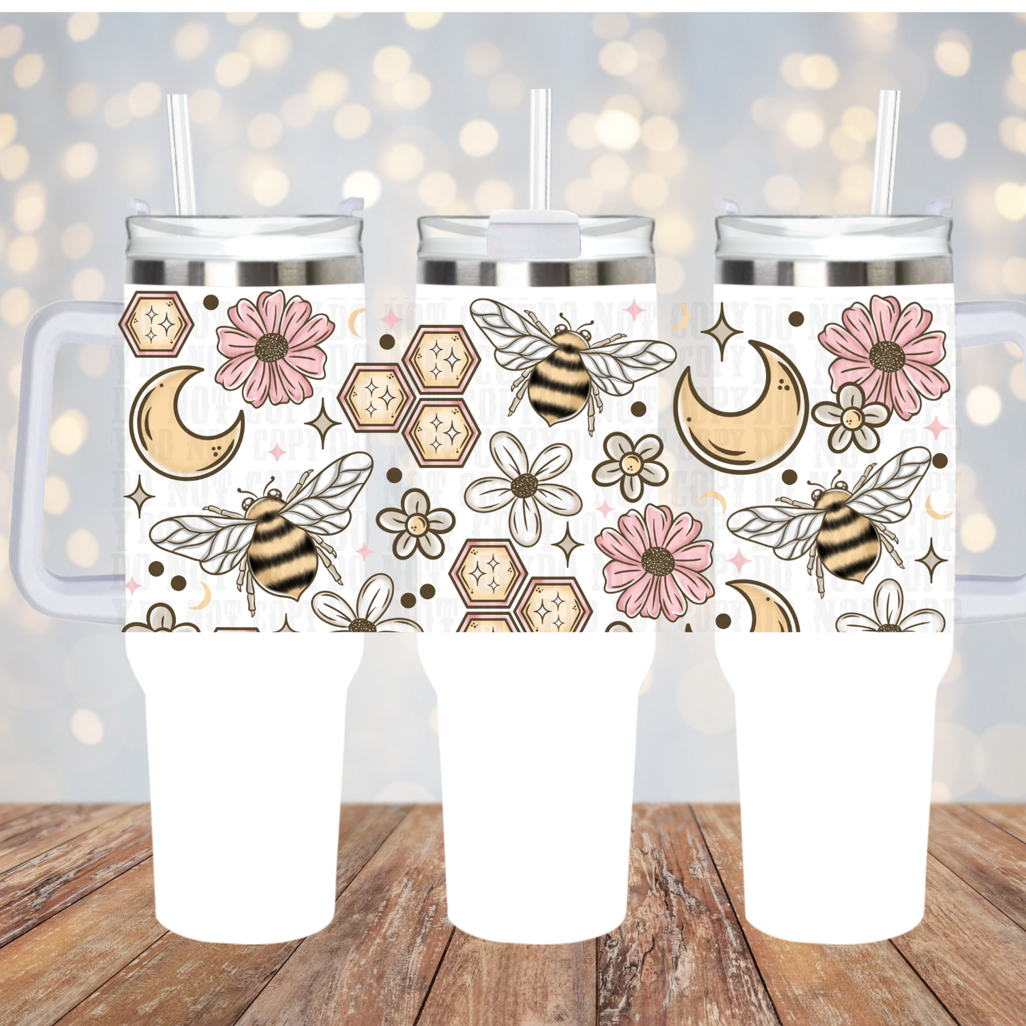 40oz Honey Bee UV DTF Cup Wrap