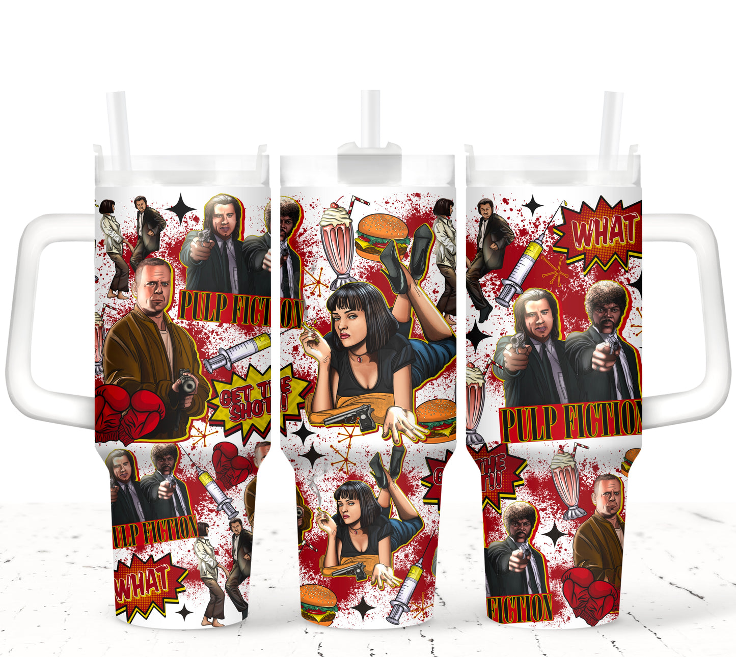 40oz Pulp Fiction UV DTF Wrap