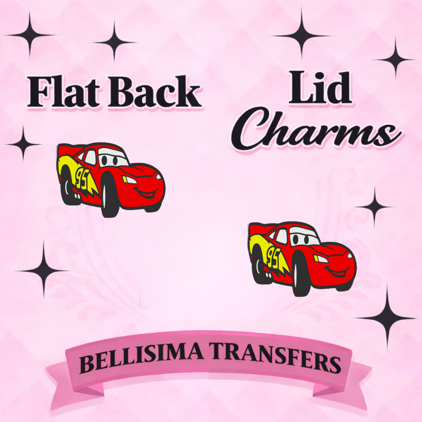 LIGHTENING Flat Back Lid Charms