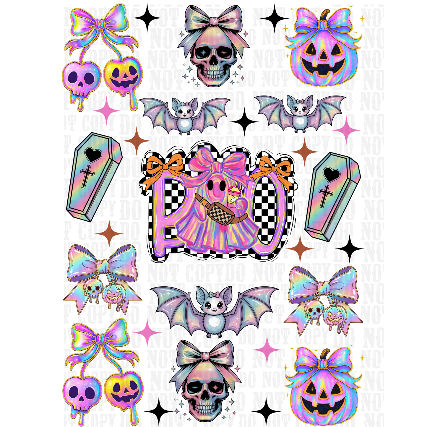 HOLO BOO'S UV DTF ELEMENT SHEET -SHOP EXCLUSIVE