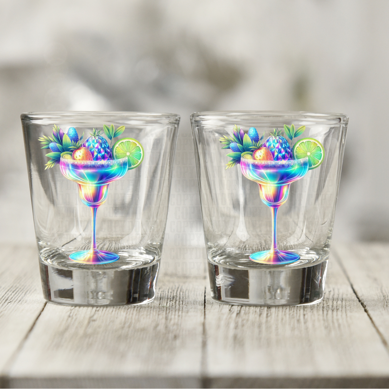 HOLO RITA UV DTF SHOT GLASS