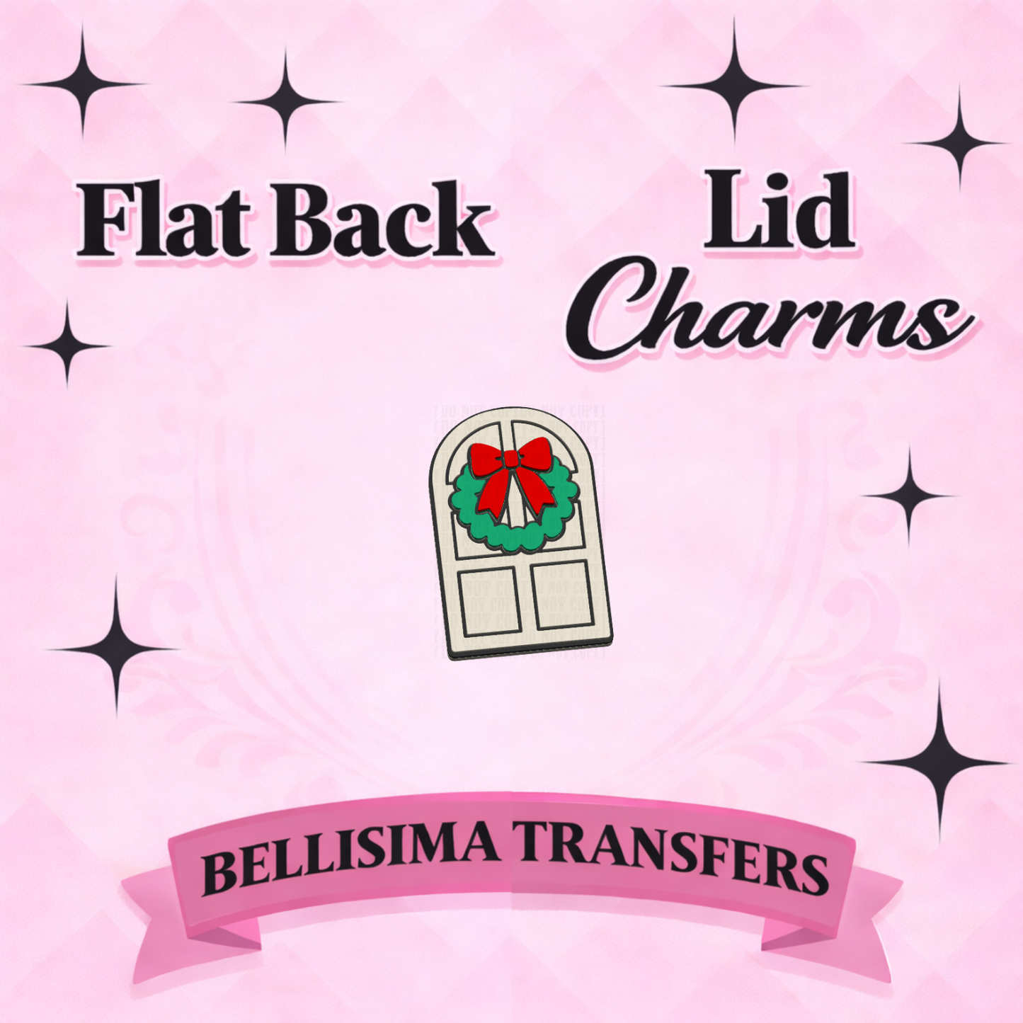 HOLIDAY WREATH DOOR FLAT BACK CHARM